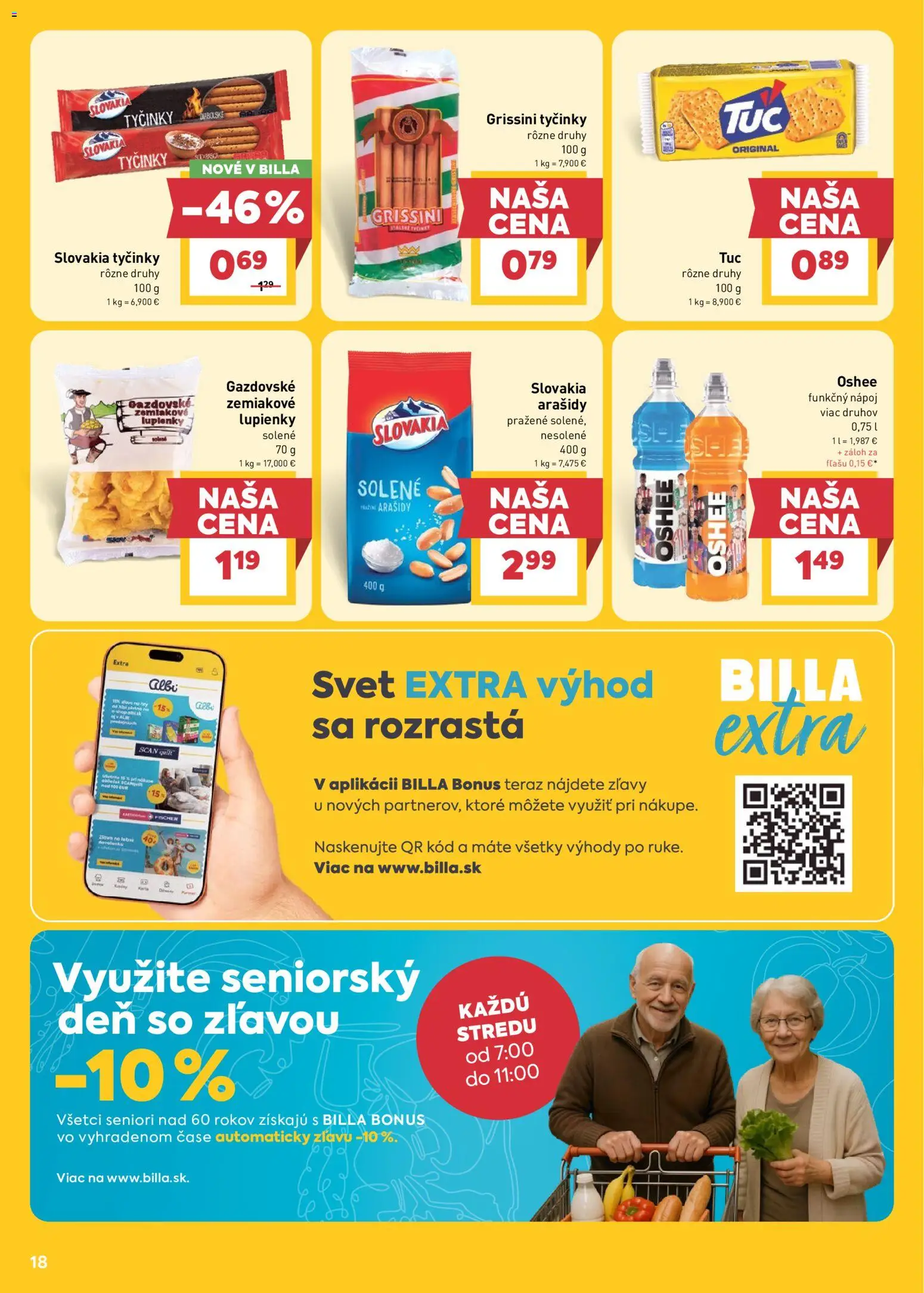 Nové Billa akcie – leták je platný od 06.05.2026 | Strana: 18 | Produkty: Arašidy