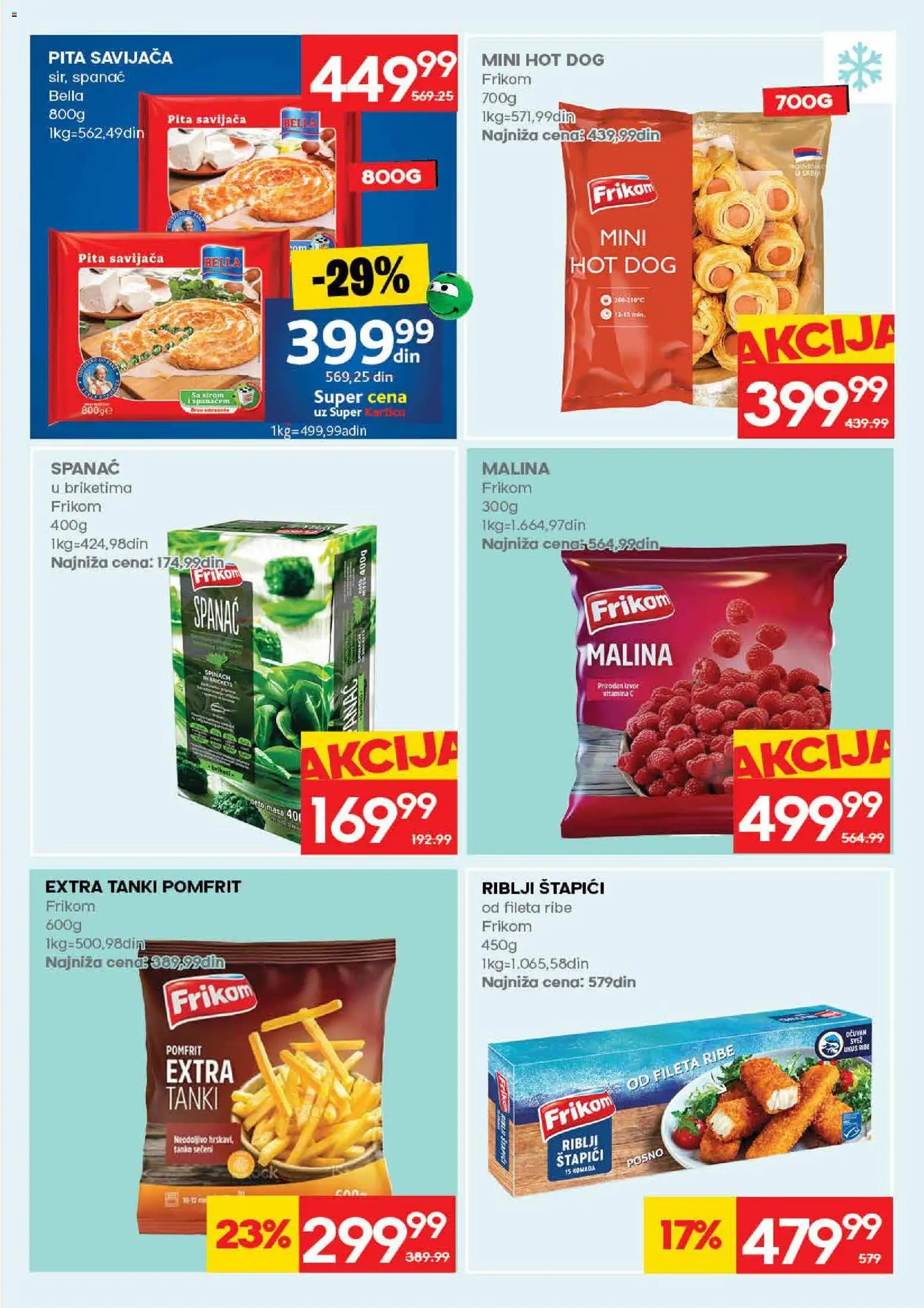 Mercator katalog - važi od 25.06.2026 | Strana: 15 | Proizvode: Riblji štapići, Pomfrit, Malina, Hot dog