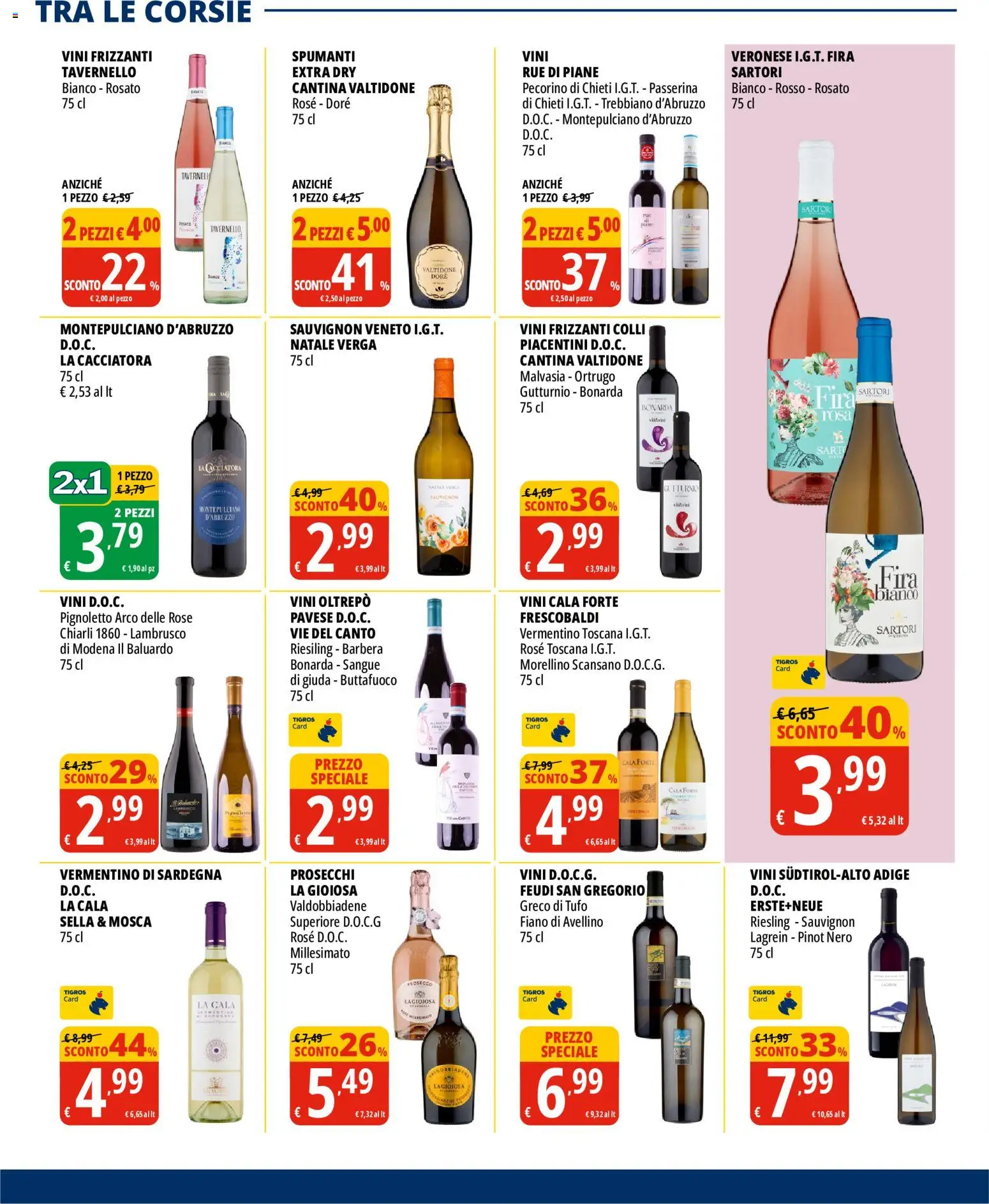 Volantino Tigros del 02/09/2026 | Pagina: 25 | Prodotti: Prosecco, Pecorino, Lambrusco
