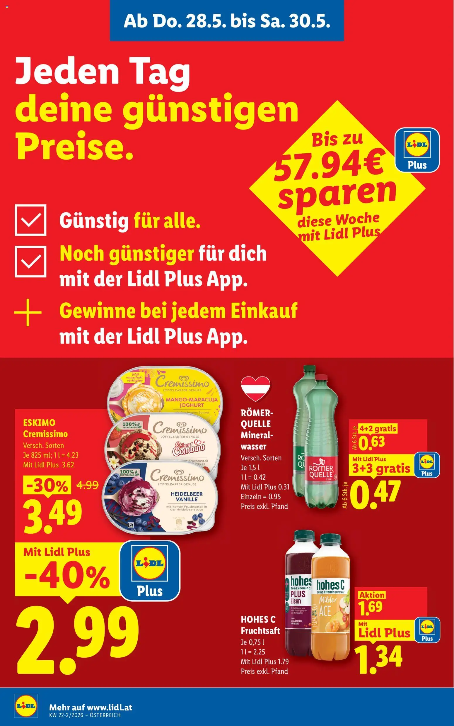 Lidl Flugblatt - Altenmarkt im Pongau, St. Johann im Pongau, Zell am See gültig ab 28.05.2026 | Seite: 2 | Produkte: Wasser, Himbeere, Joghurt