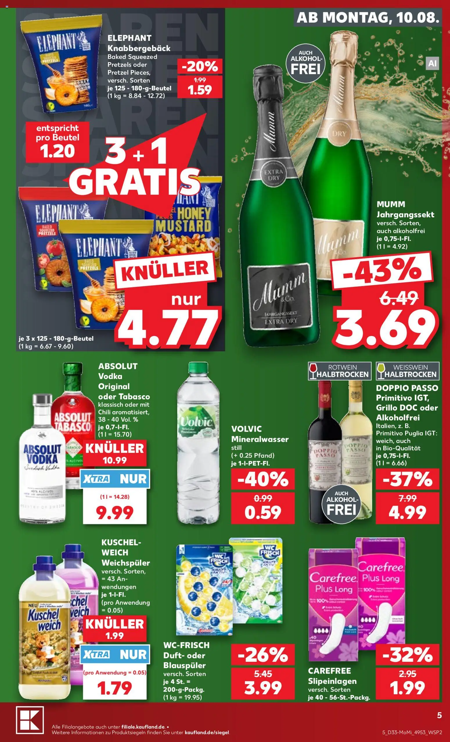 Kaufland Německo leták - Völklingen od 10.08.2026 | Strana: 5 | Produkty: Tabasco, Primitivo Puglia, Primitivo, Alkohol