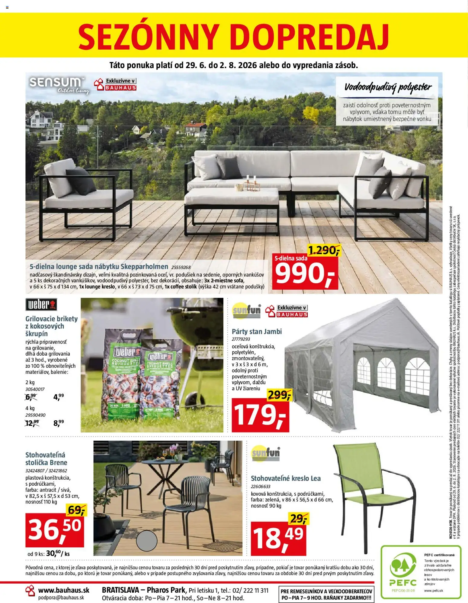 Nové Bauhaus akcie – leták je platný od 29.06.2026 | Strana: 24 | Produkty: Nábytok, Telefón, Stolík, Stan
