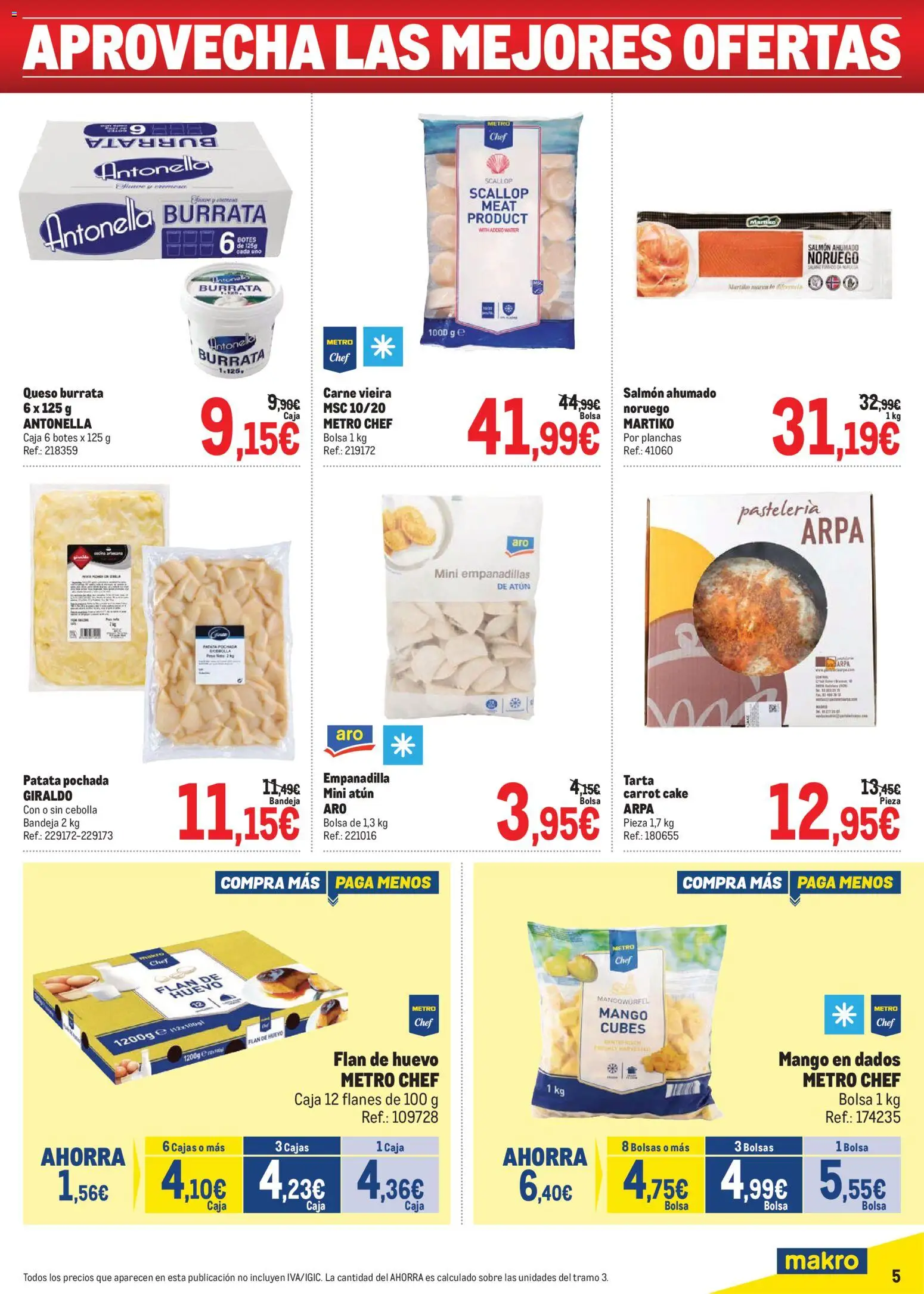 Makro catálogo │ válido desde el 19/10/2026 | Página: 5 | Productos: Atún, Mango, Carne, Caja