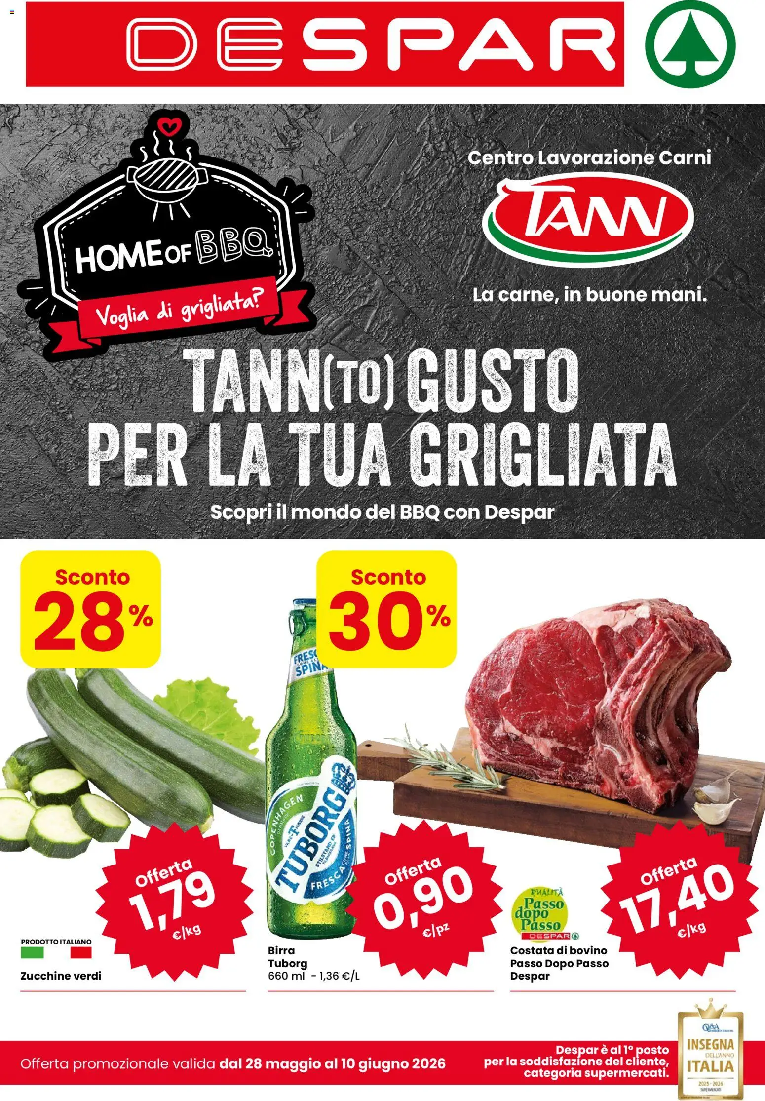 Volantino Despar del 28.05.2026 | Pagina: 1 | Prodotti: Bovino, Birra, Zucchine