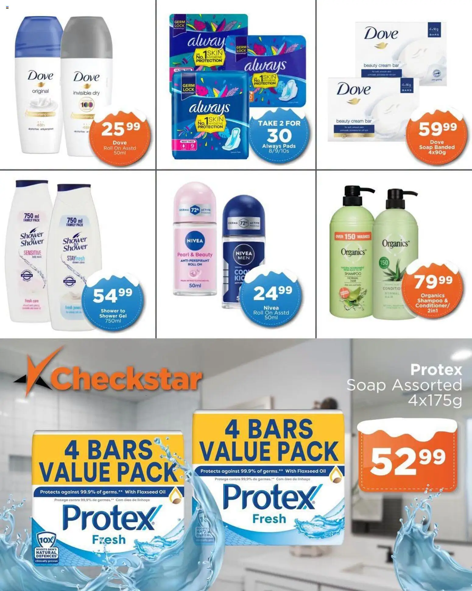New Check Star catalogue – valid from 24/08/2026 | Page: 8 | Products: Shower, Pads, Oil, Shampoo