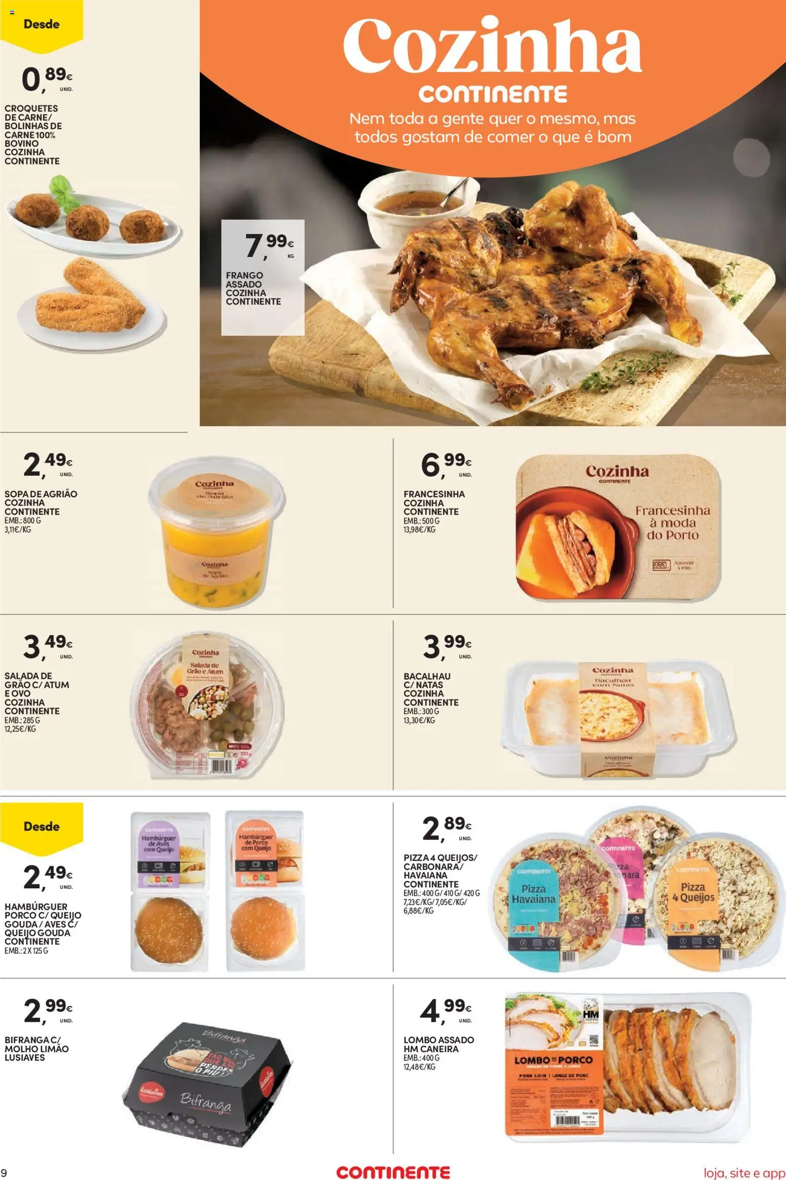 Continente folheto Bom Dia │ válido de 13/10/2026 | Página: 9 | Produtos: Croquetes, Frango, Pizza, Carne