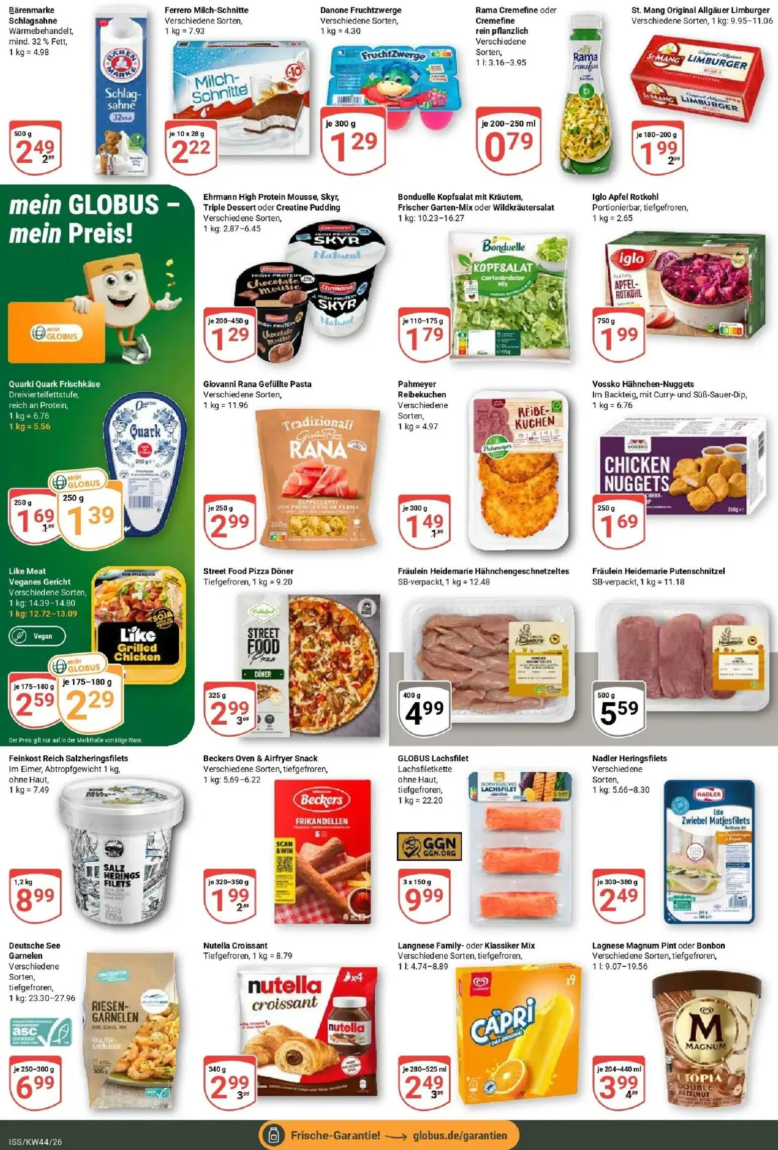 Globus Prospekt Isserstedt (ab 26.10.2026) » Angebote online | Seite: 8 | Produkte: Rama cremefine, Pudding, Croissant, Nutella