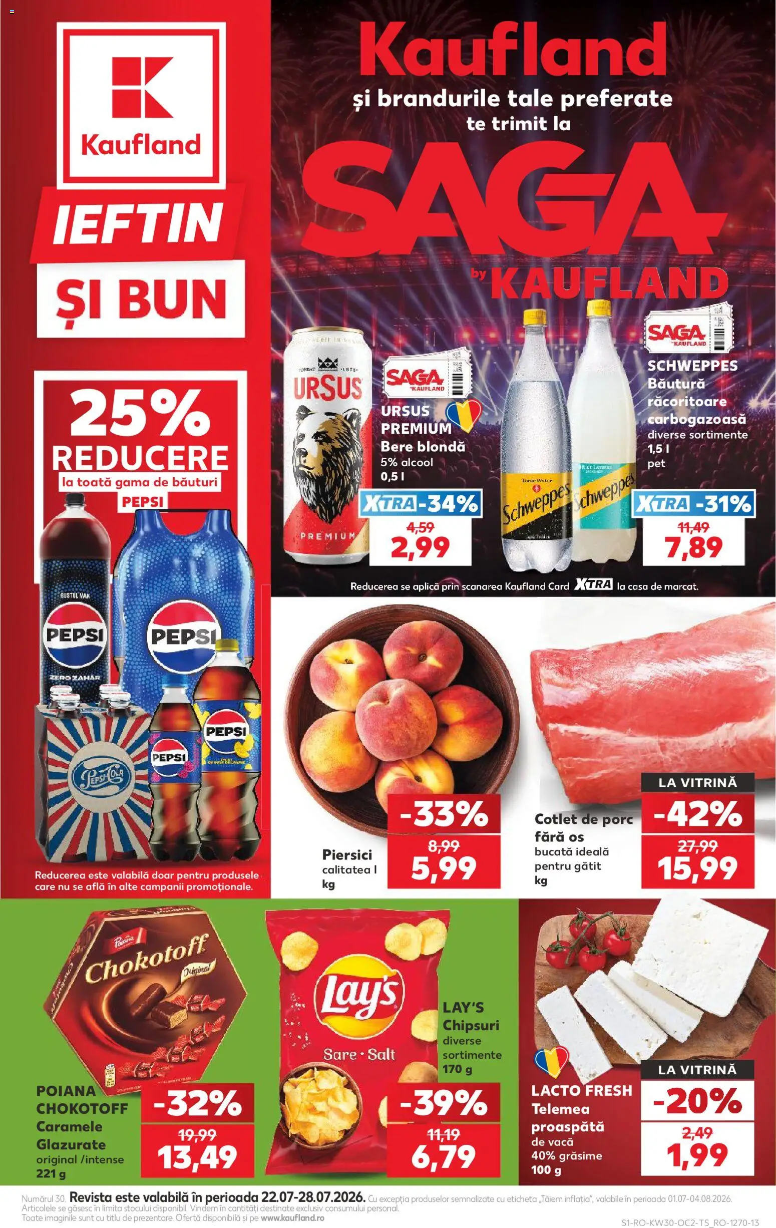 Noul catalog Kaufland – valabil de la 22.07.2026 | Pagină: 1 | Produse: Vitrină, Bere, Chipsuri, Caramele