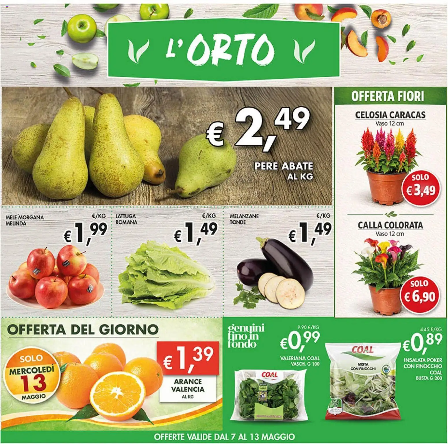 Volantino Coal del 07.05.2026 | Pagina: 6 | Prodotti: Valeriana, Arance, Finocchi, Lattuga