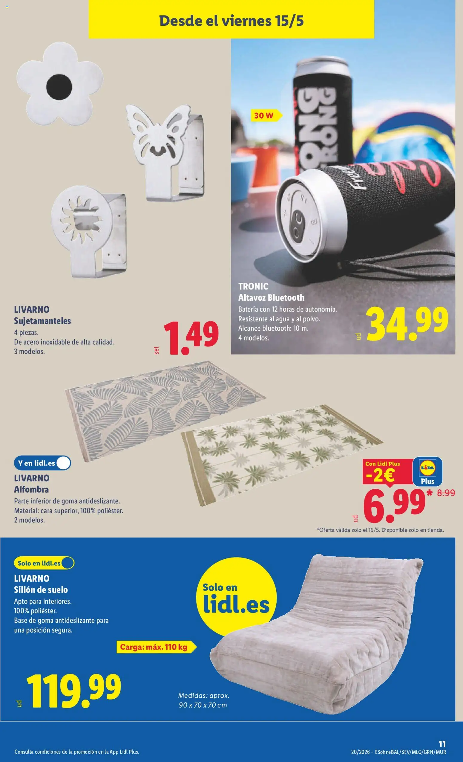 Lidl folleto de bazar │ válido desde el 11.05.2026 | Página: 33 | Productos: Altavoz, Sillón, Batería, Alfombra