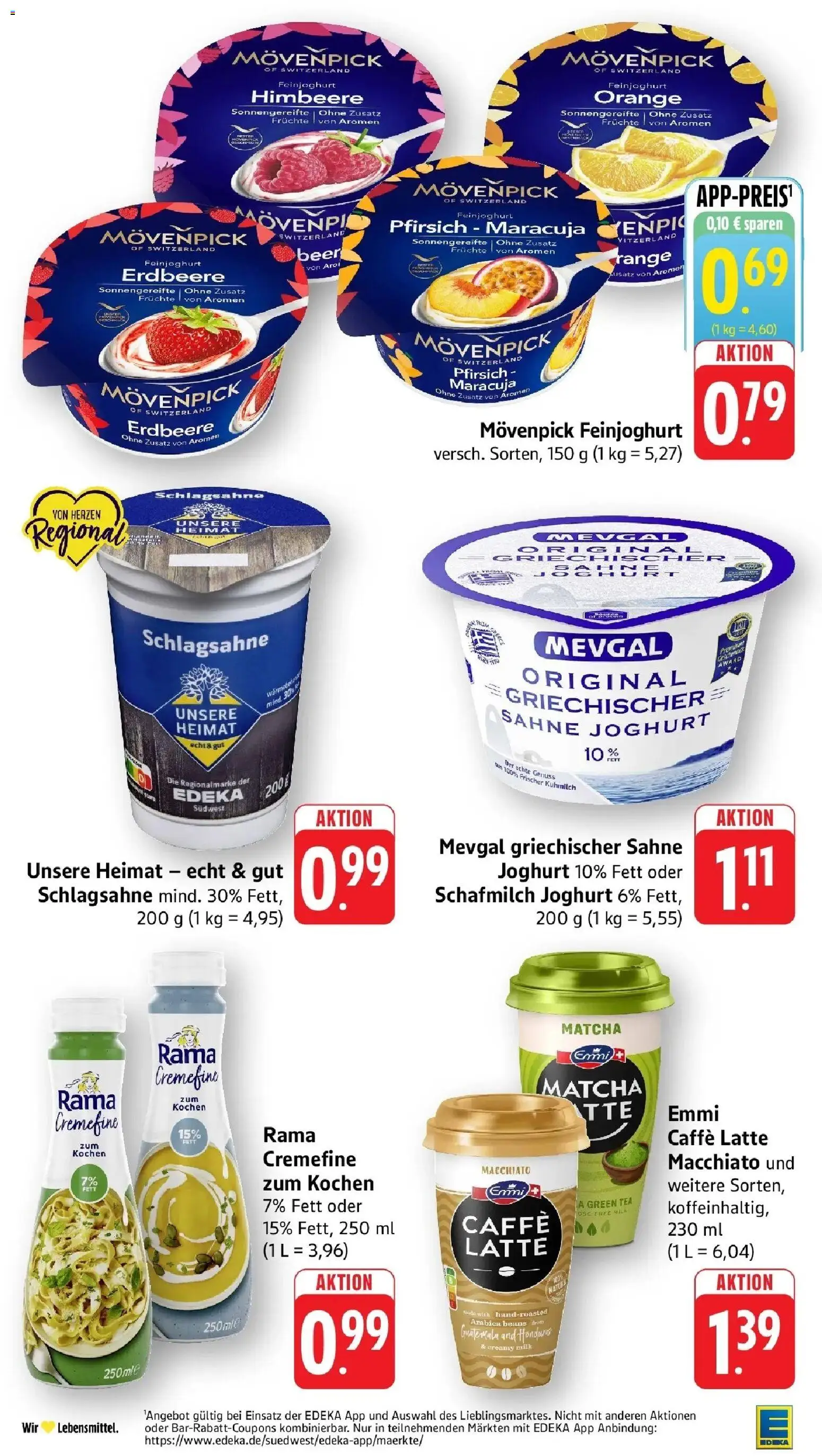 Edeka prospekt Großostheim	 – gültig ab 27.04.2026 | Seite: 22 | Produkte: Schlagsahne, Joghurt, Rama cremefine, Himbeere