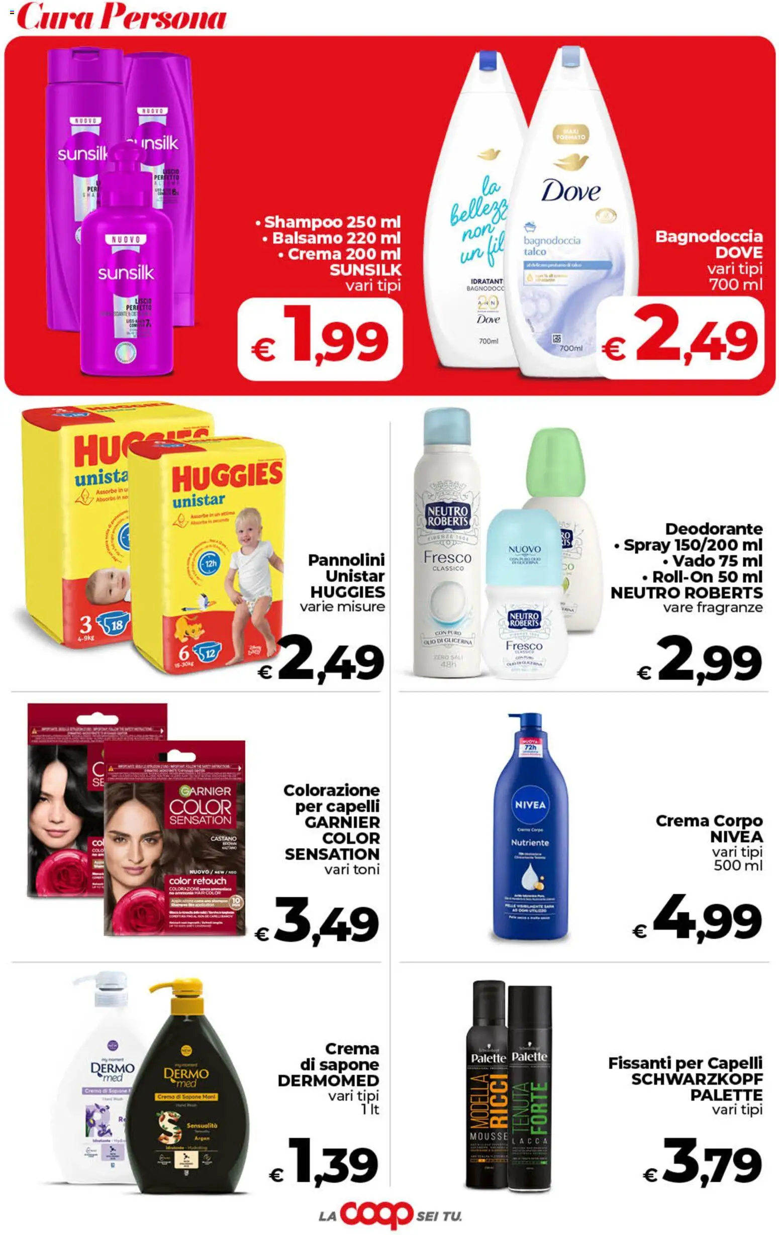 Volantino COOP del 21/07/2026 | Pagina: 40 | Prodotti: Balsamo, Pannolini, Talco, Olio