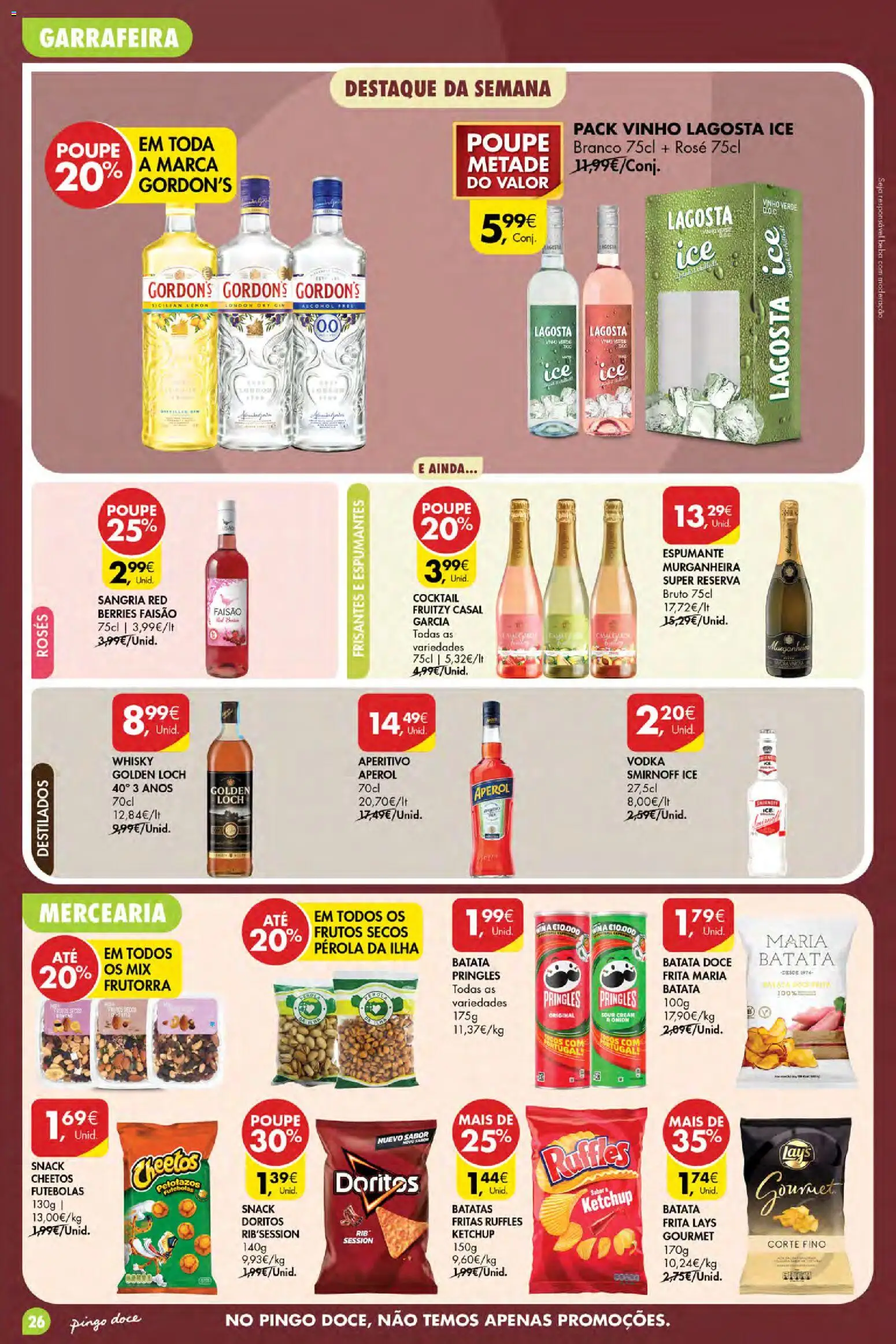 Pingo Doce Poupe Esta Semana Açores │ válido de 16/07/2026 | Página: 26 | Produtos: Batata, Whisky, Aperol, Ketchup