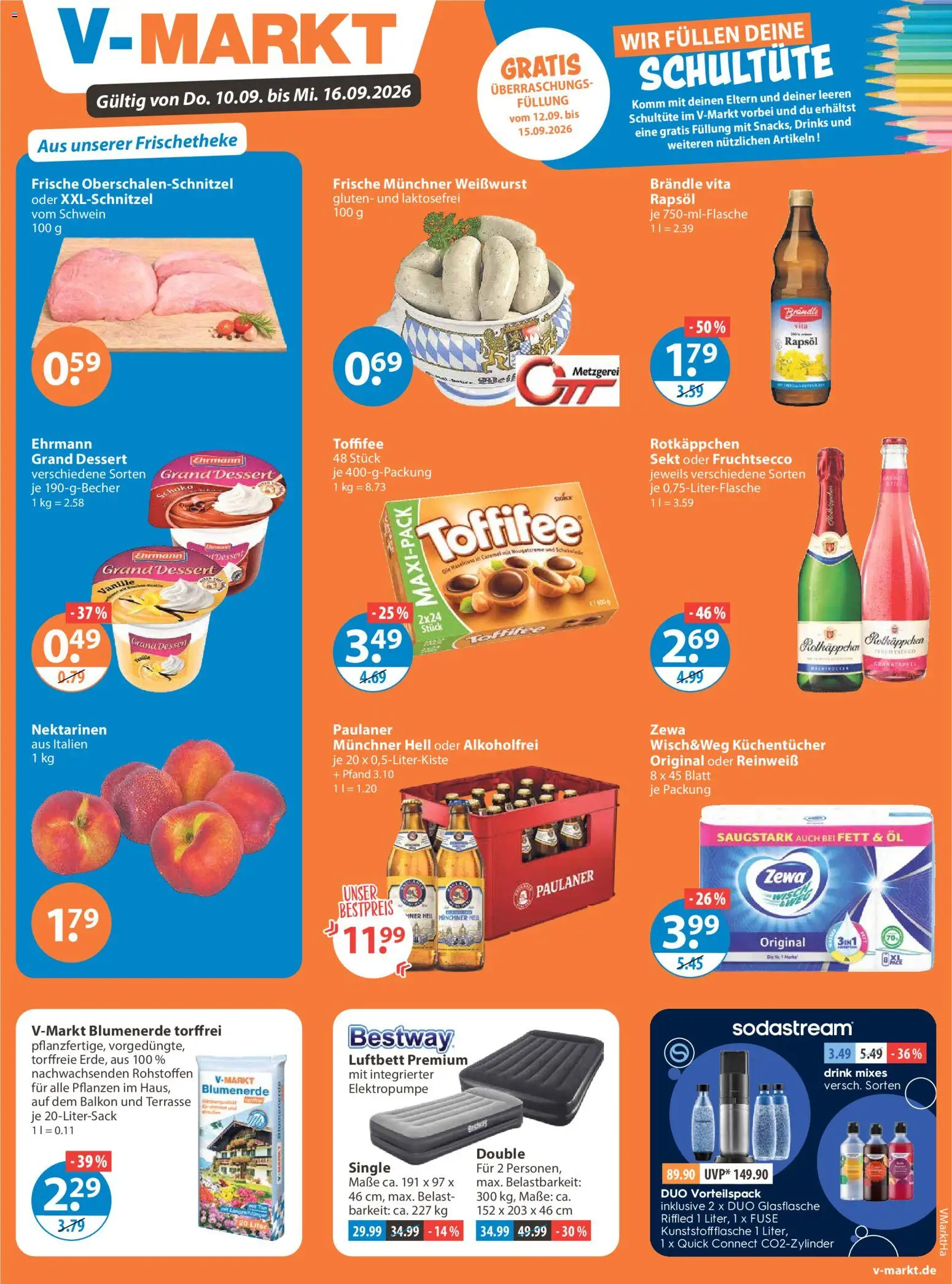 V-Markt Angebote – gültig ab 10.09.2026 | Seite: 1 | Produkte: Granatapfel, Öl, Schokolade, Blumenerde