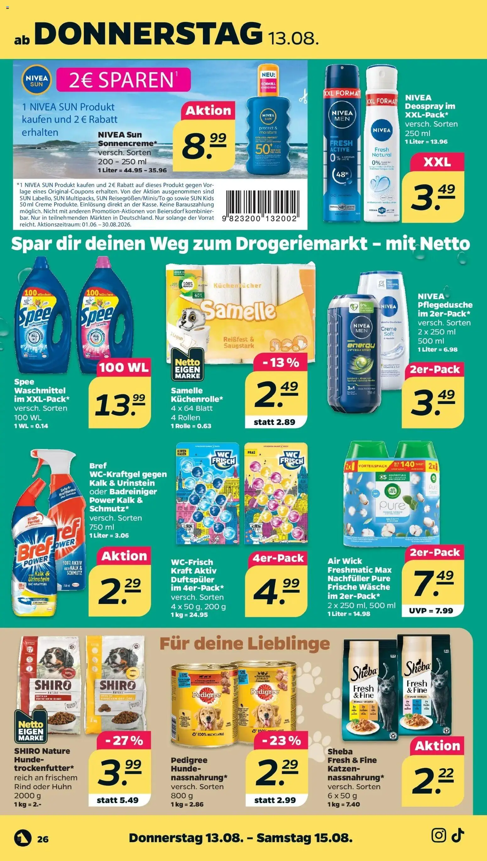 Netto - Netto APS : Wochenangebote ab 10.08.2026 → Angebote nächste Woche | Seite: 30 | Produkte: Dusche, Creme, Kalk, Waschmittel