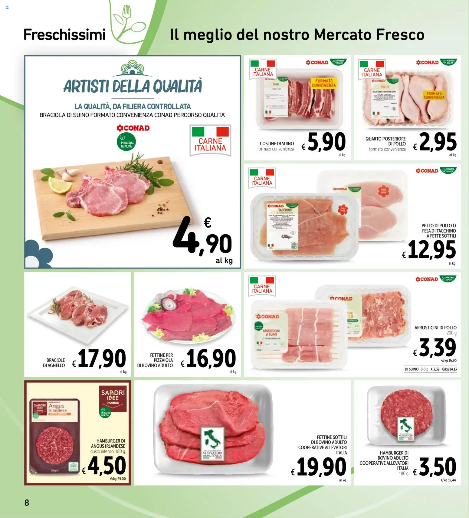 Volantino Spazio Conad del 06/10/2026 | Pagina: 8 | Prodotti: Pollo, Tacchino, Carne, Hamburger