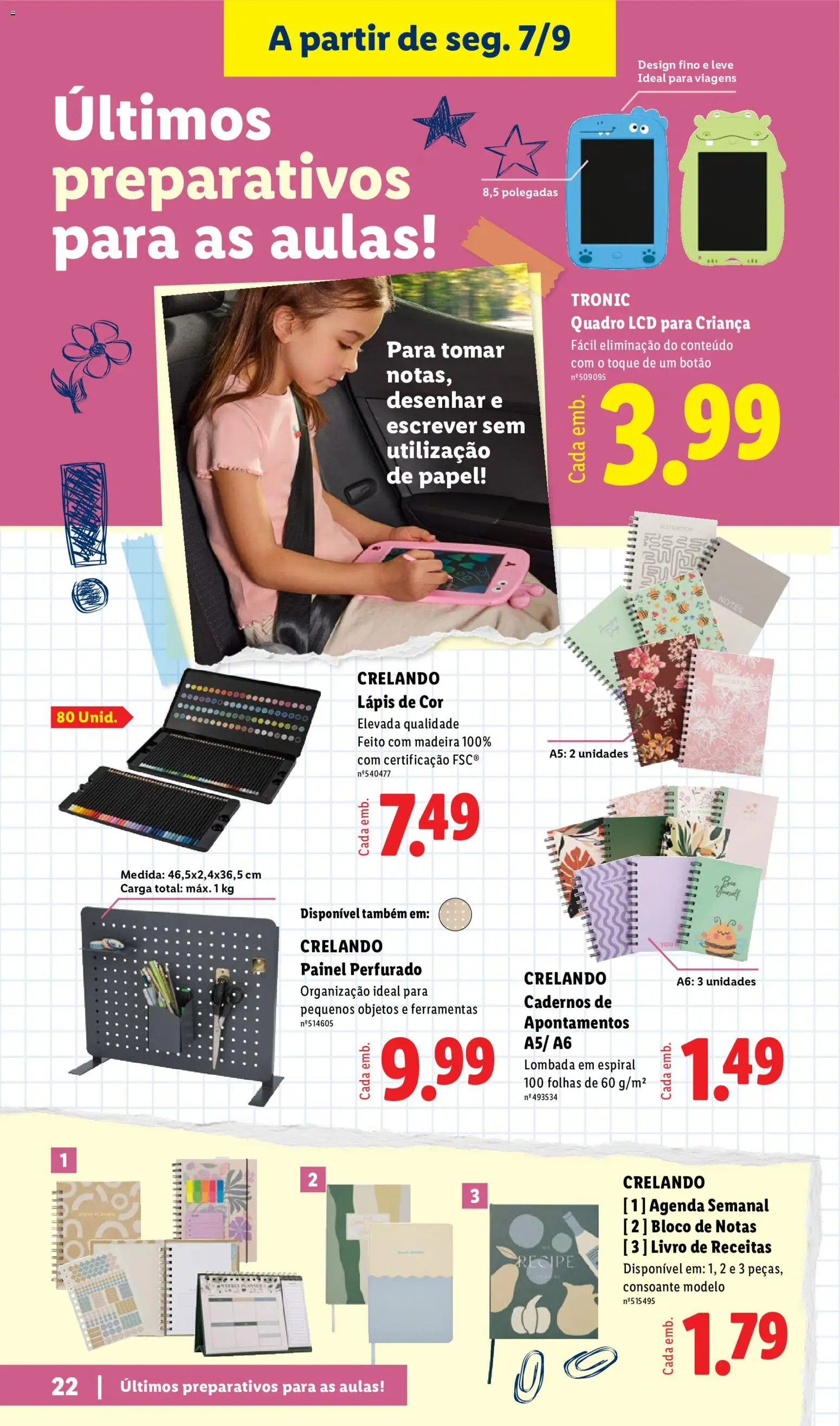 Lidl Folheto Especial │ válido de 10/08/2026 | Página: 22 | Produtos: Quadro, Cadernos, Ferramentas, Tablet