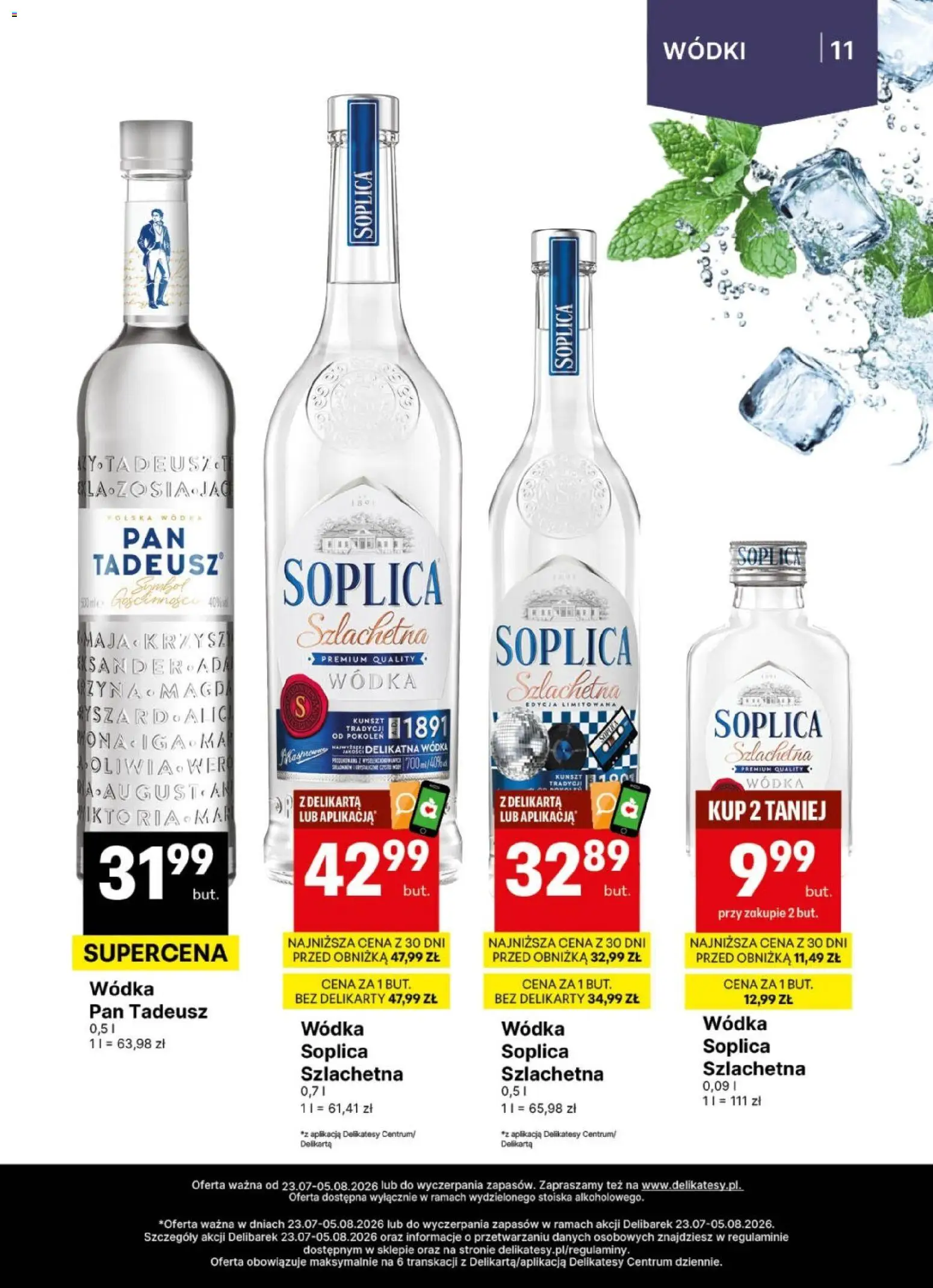 Delikatesy Centrum gazetka - DeliBarek od 23.07.2026 | Strona: 11 | Produkty: Delikatesy, Wódka
