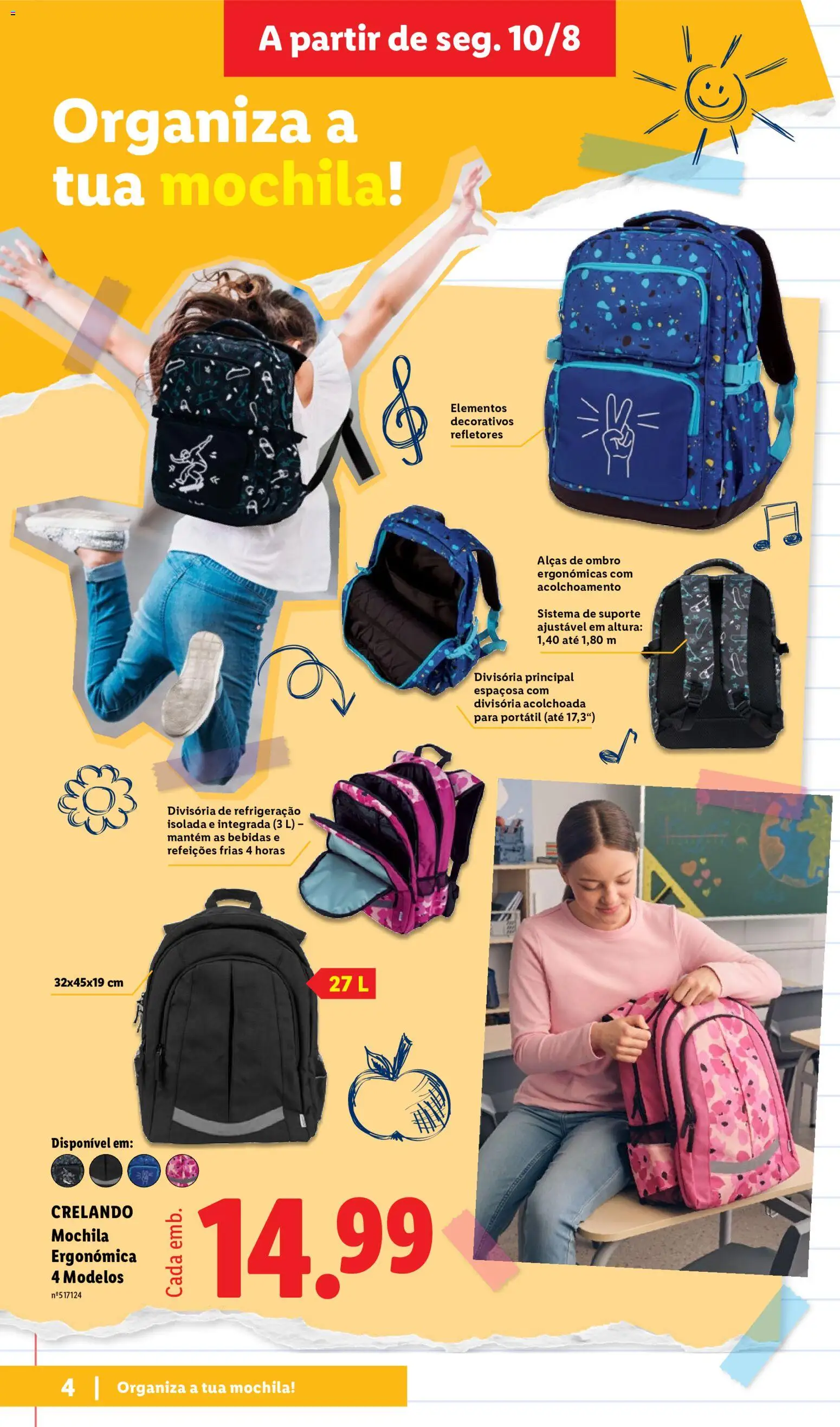 Lidl Folheto Especial │ válido de 10/08/2026 | Página: 4 | Produtos: Mochila, Bebidas