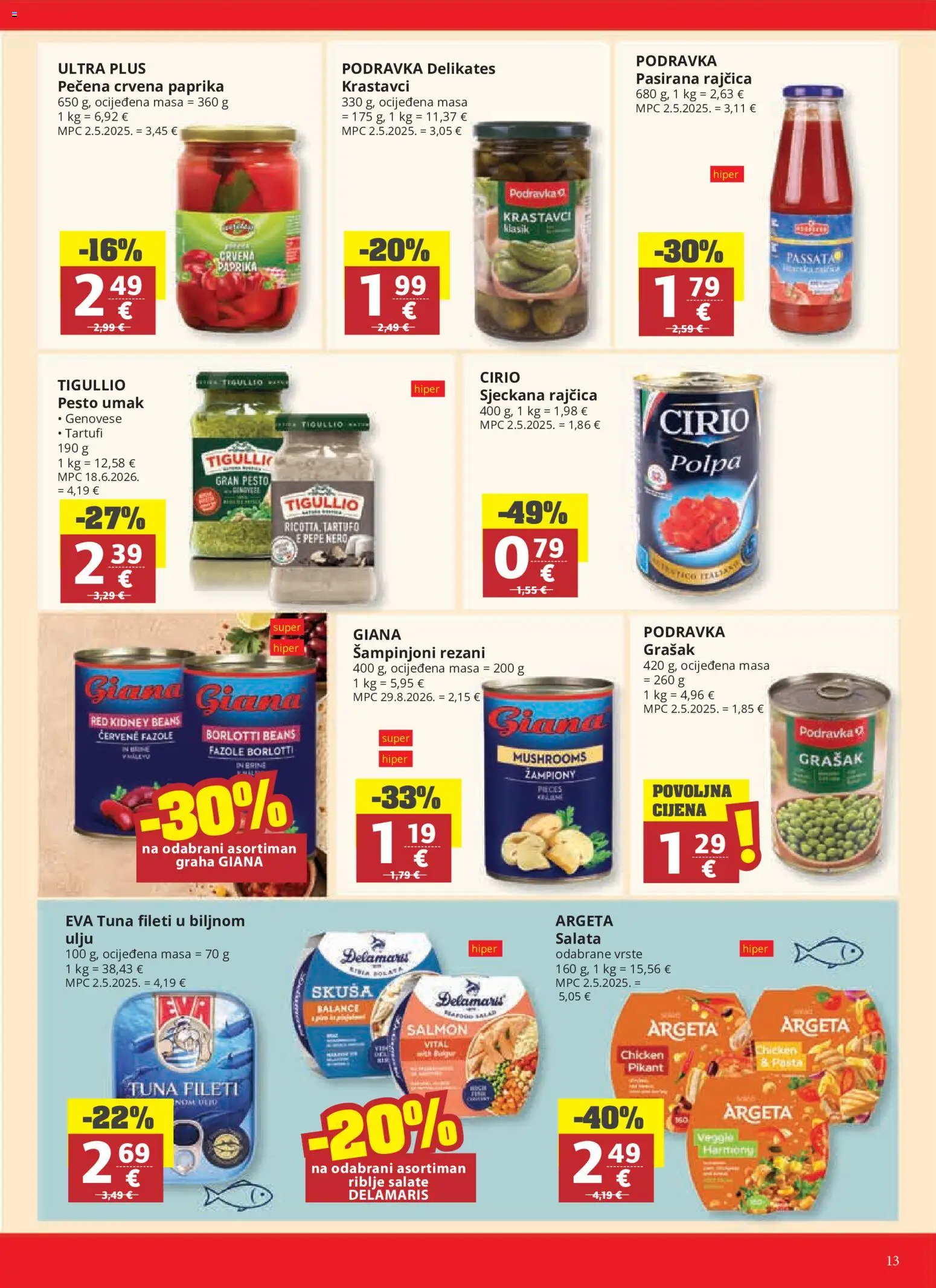 Ribola katalog | vrijedi od 23.09.2026 | Stranica: 13 | Proizvodi: Crvena paprika, Paprika, Salata, Grašak