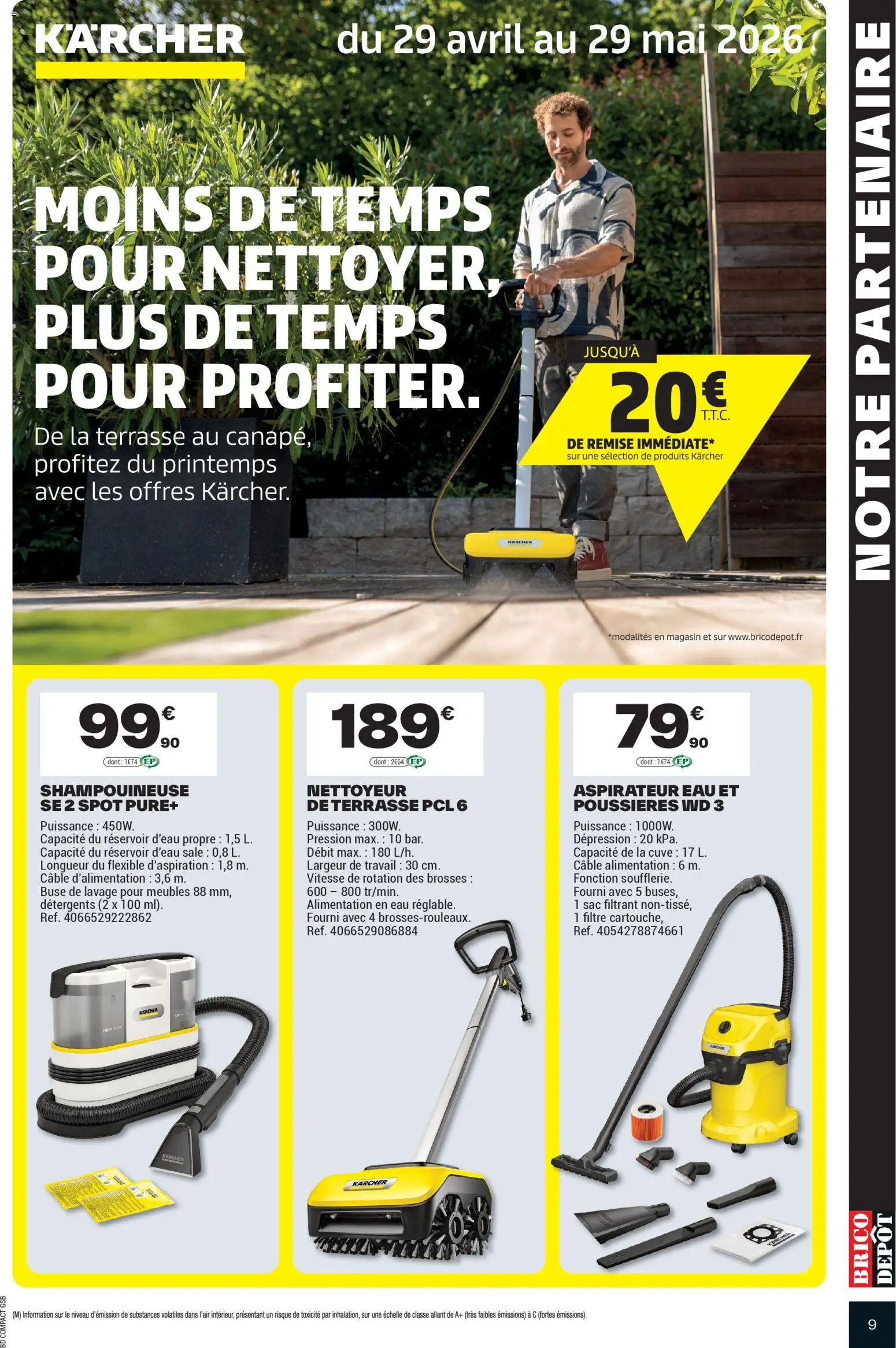{H1} | Page: 9 | Produits: Câble, Sac, Aspirateur, Réservoir d'eau