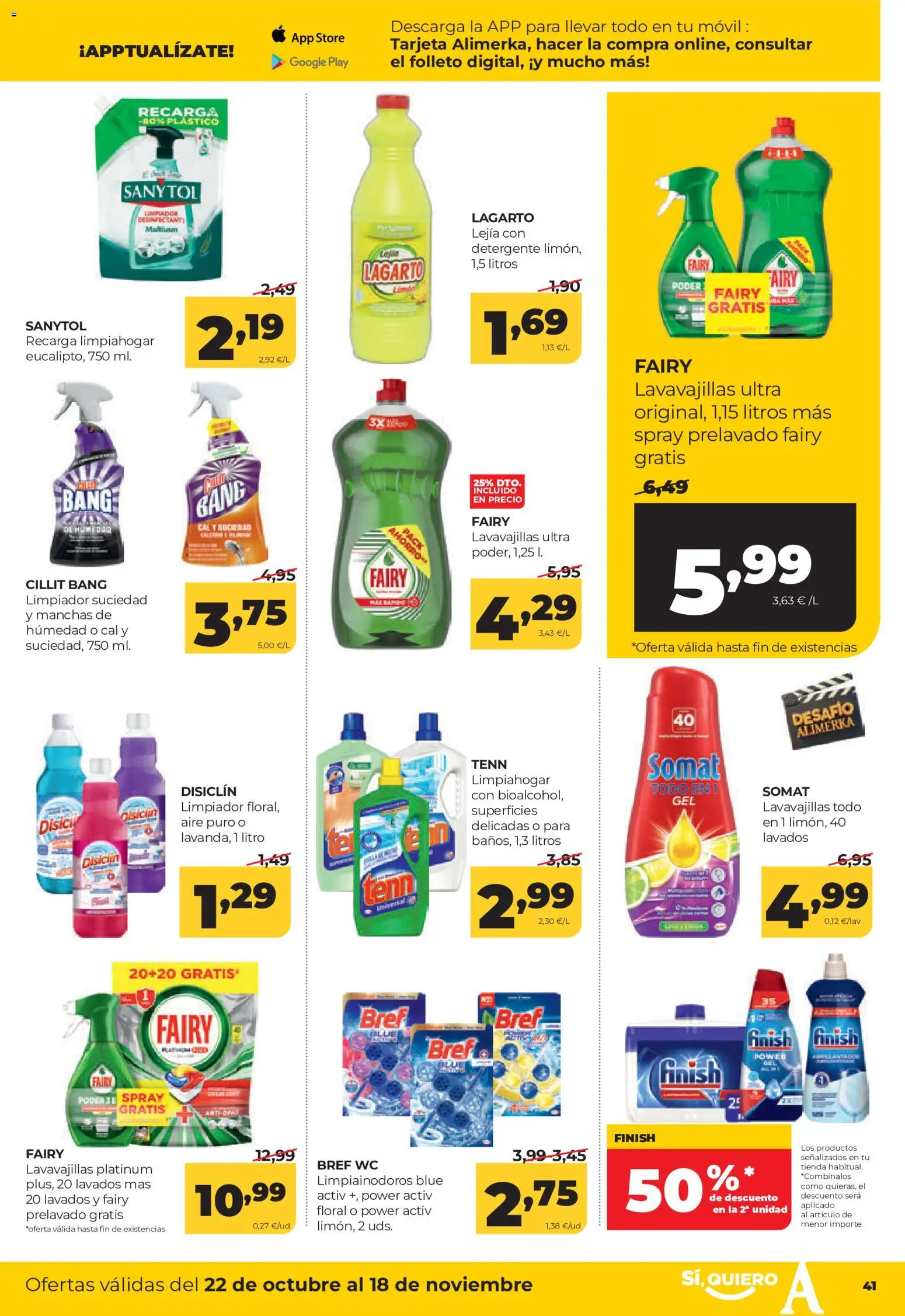 Alimerka folleto Asturias │ válido desde el 22/10/2026 | Página: 43 | Productos: Detergente, Limón, Móvil, Lavavajillas