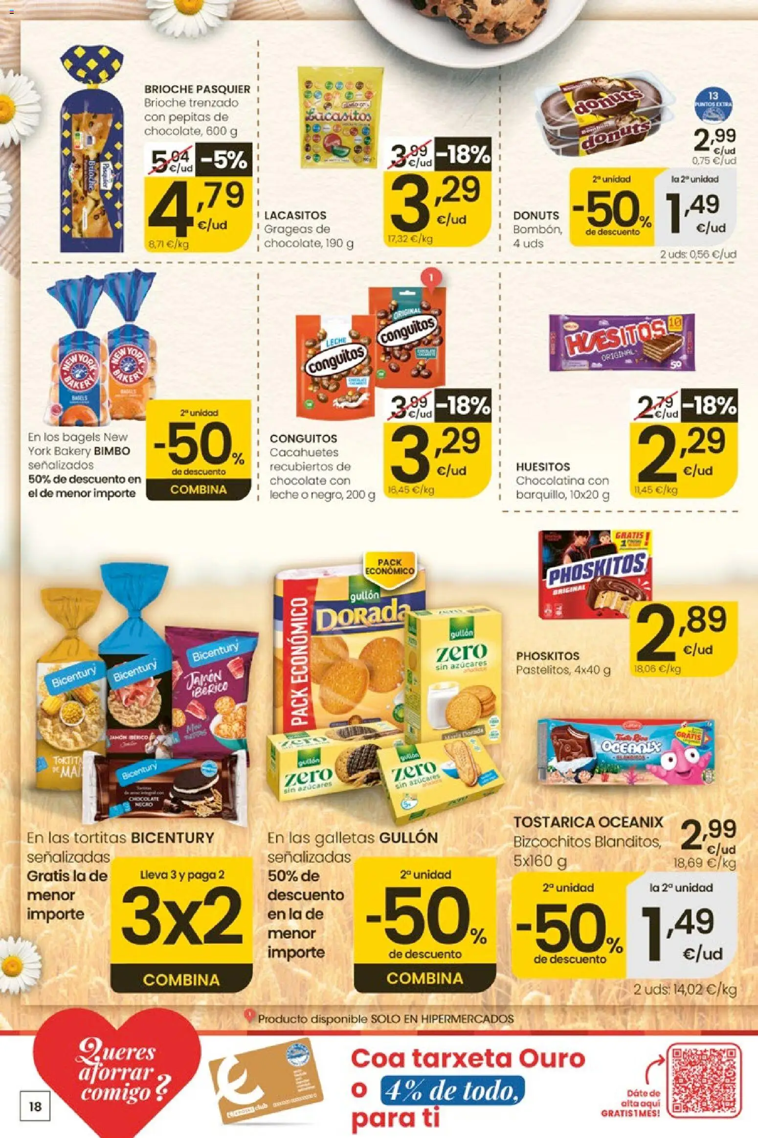 Eroski Quieres ahorrar conmigo │ válido desde el 30.04.2026 | Página: 18 | Productos: Leche, Chocolate, Jamón, Galletas