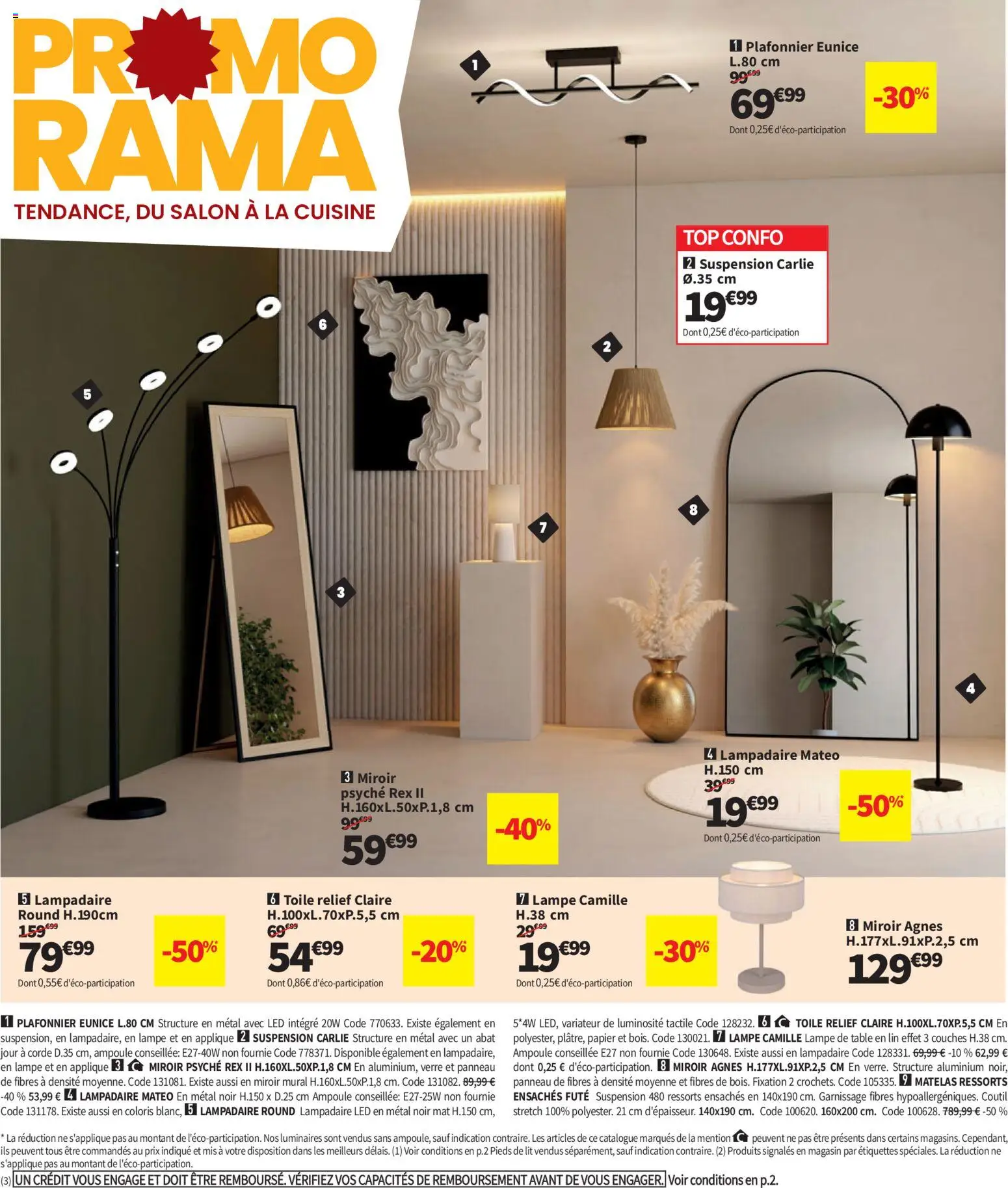 {H1} | Page: 18 | Produits: Couches, Lampadaire, Lit, Ampoule