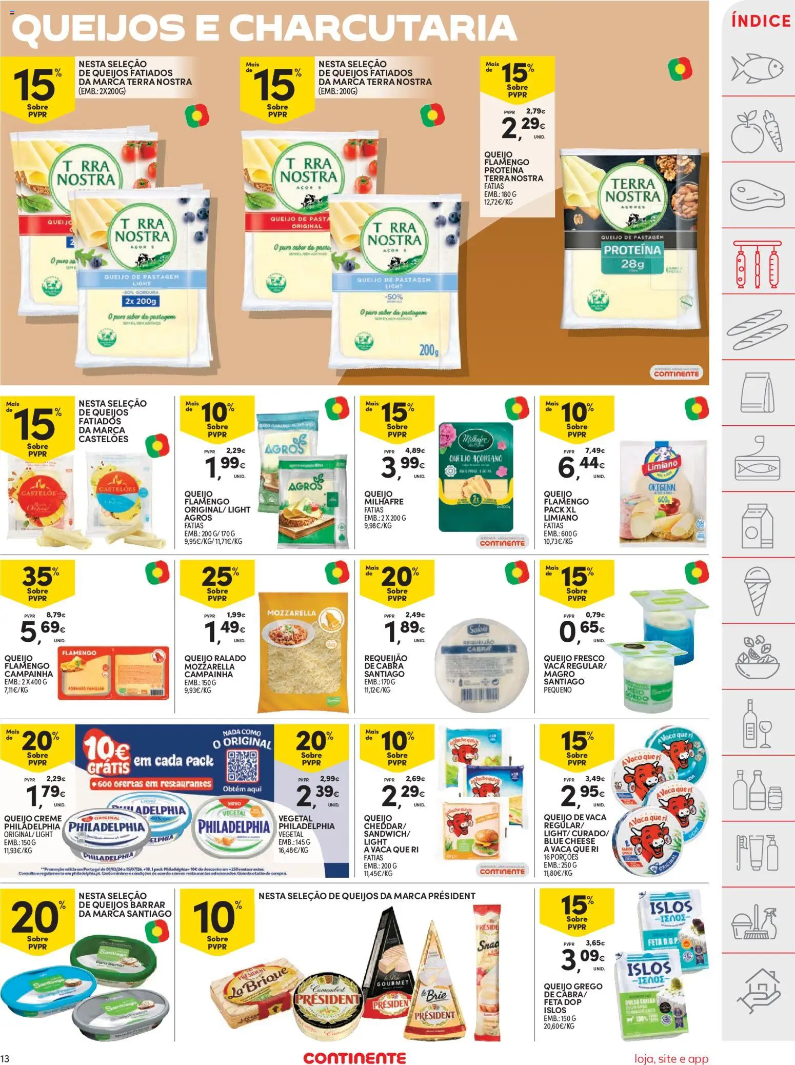 Continente folheto │ válido de 09.06.2026 | Página: 13 | Produtos: Queijo creme, Campainha, Queijo, Creme