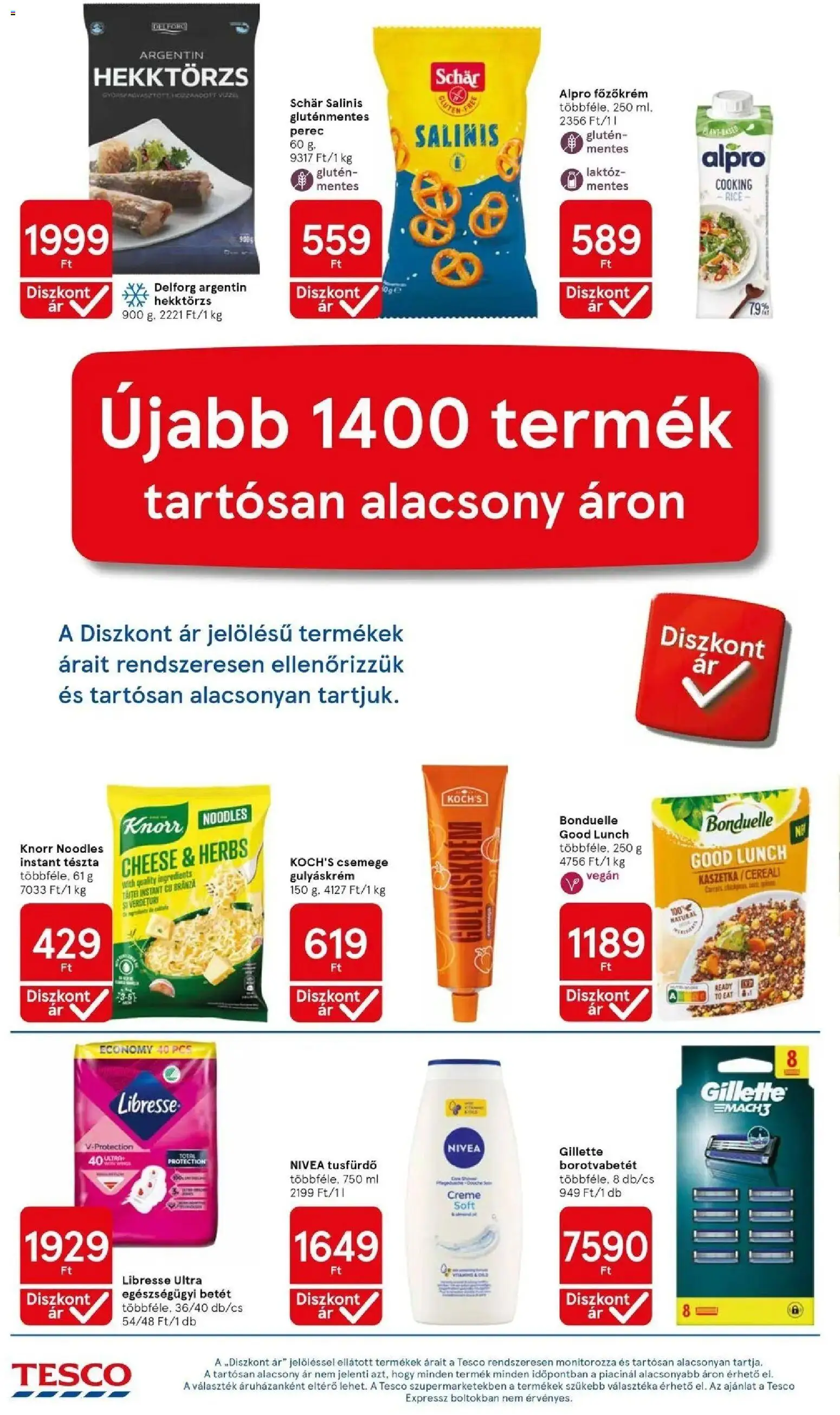 Tesco akciós ujság - amely érvényes a következő dátumtól: 2026.08.13. | Oldal: 16 | Termékek: Betét, Gulyáskrém, Tusfürdő, Tészta
