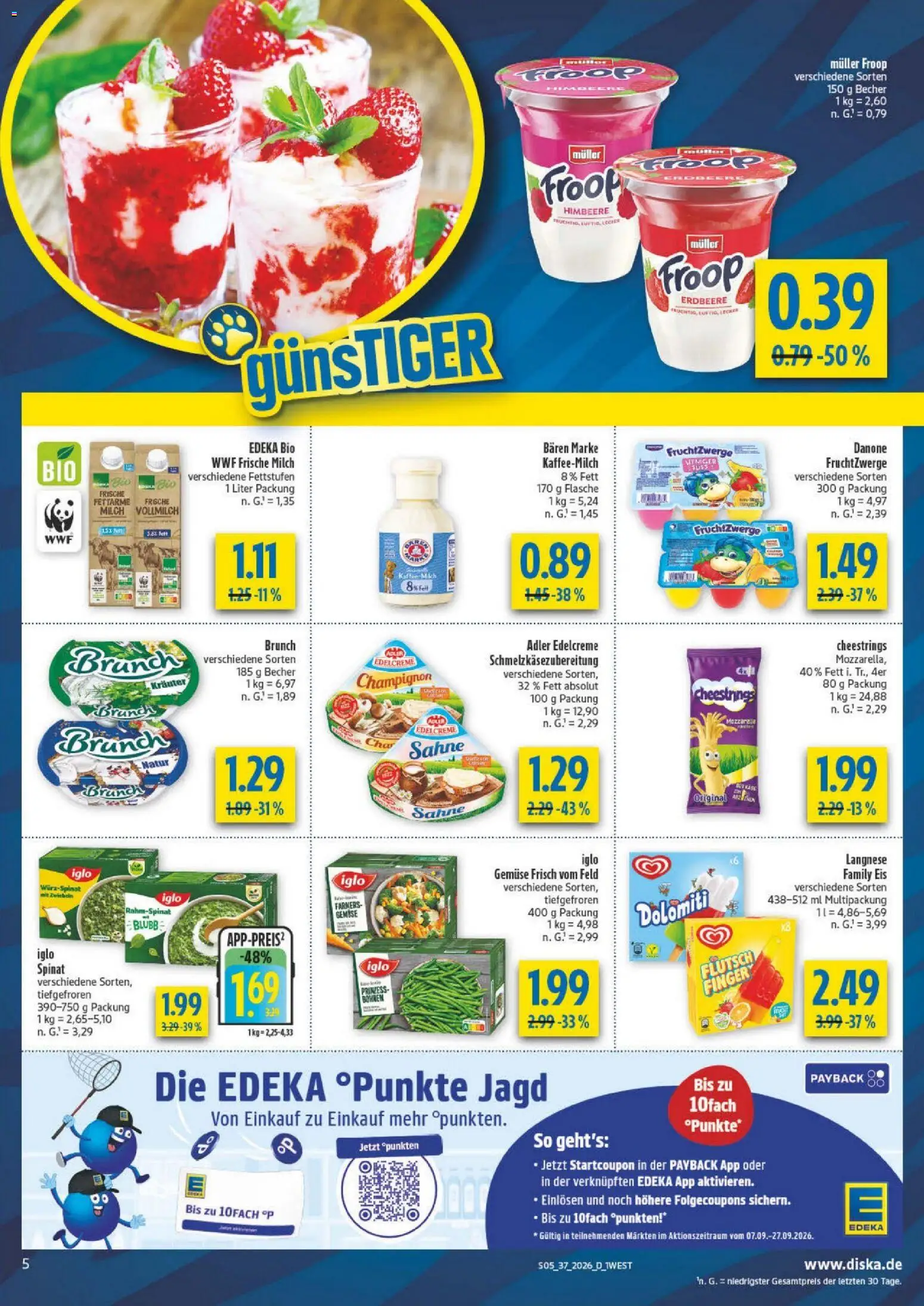 Diska - Diska Angebote Bayern KW37 – gültig ab 02.09.2026 | Seite: 5 | Produkte: Langnese, Fruchtzwerge, Mozzarella, Iglo