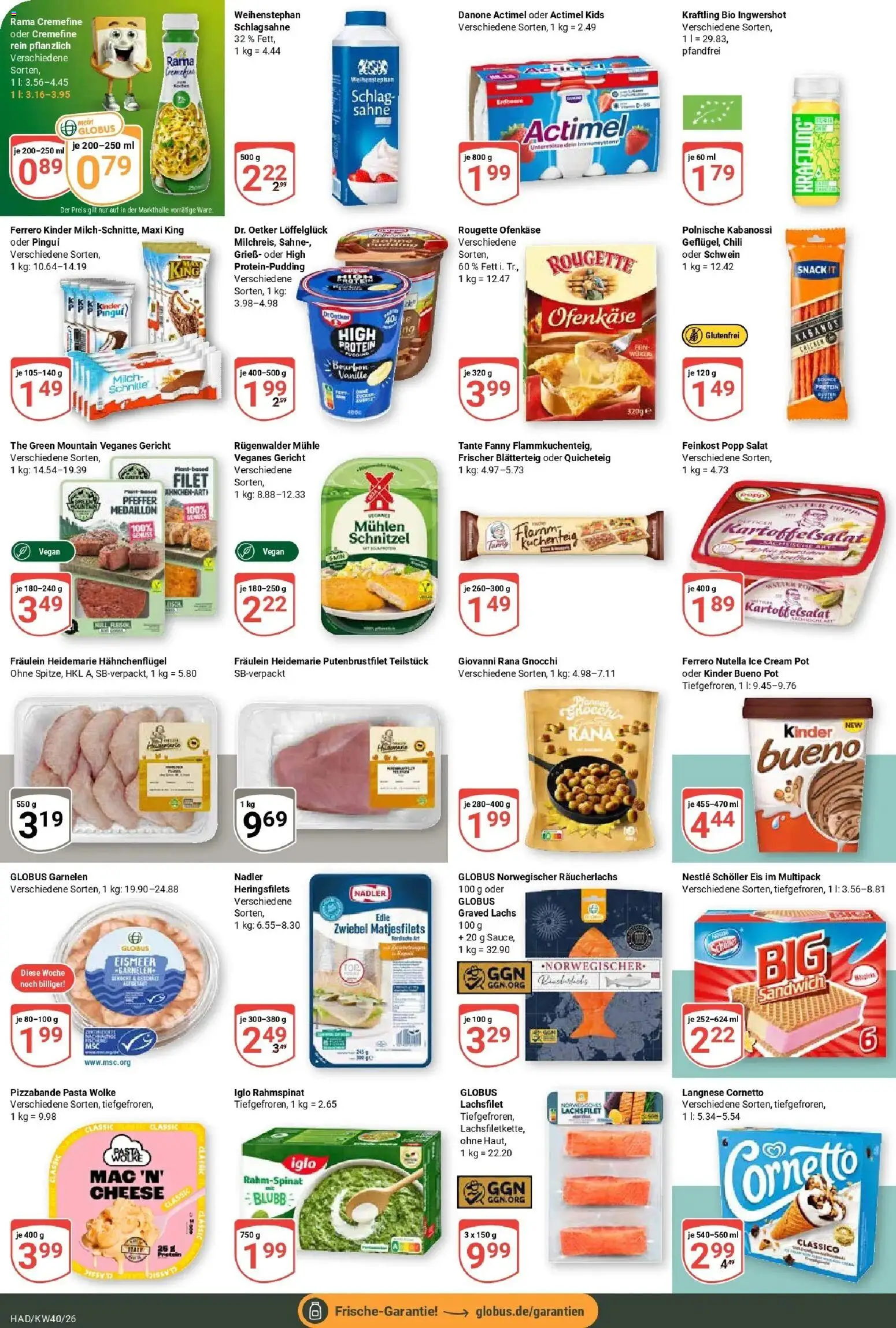 Globus Prospekt Halle (saale) (ab 28.09.2026) » Angebote online | Seite: 12 | Produkte: Actimel, Tisch, Rougette ofenkase, Nutella