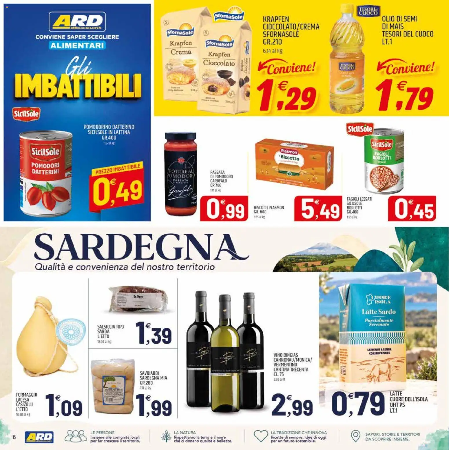 Volantino ARD Discount del 28/09/2026 | Pagina: 22 | Prodotti: Cioccolato, Pomodoro, Latte, Vino