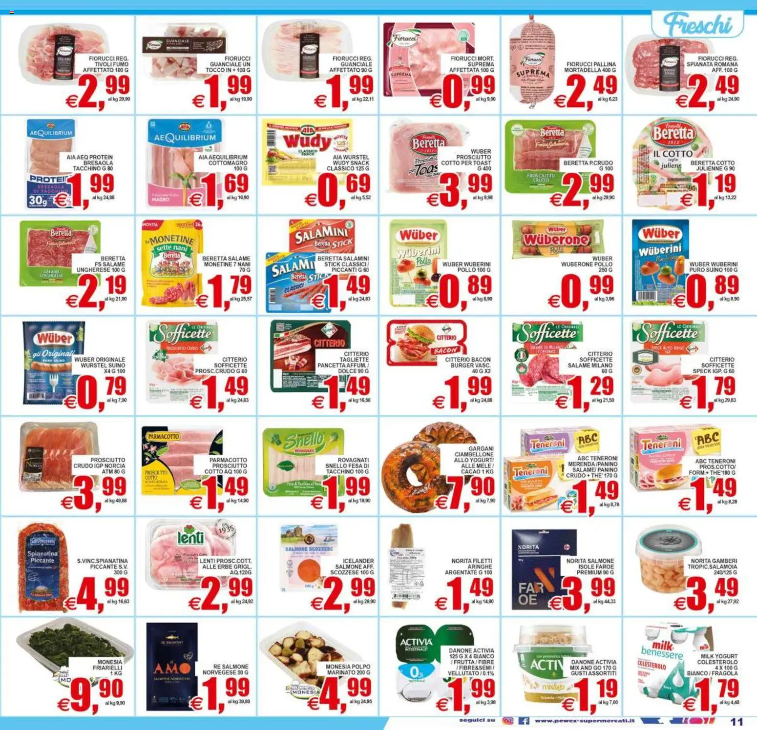 Volantino Pewex del 19/06/2026 | Pagina: 11 | Prodotti: Yogurt, Pollo, Gamberi, Tacchino