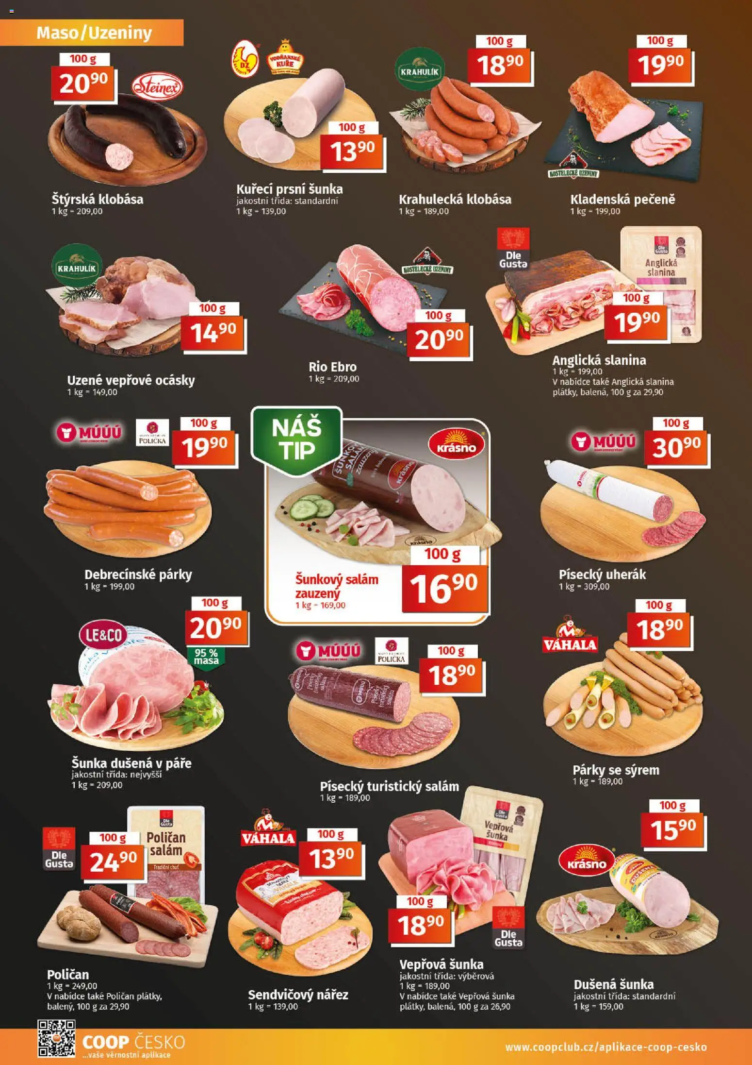 Coop leták - Tuty od 01.07.2026 | Strana: 2 | Produkty: Uzeniny, Šunkový salám, Maso, Kuře