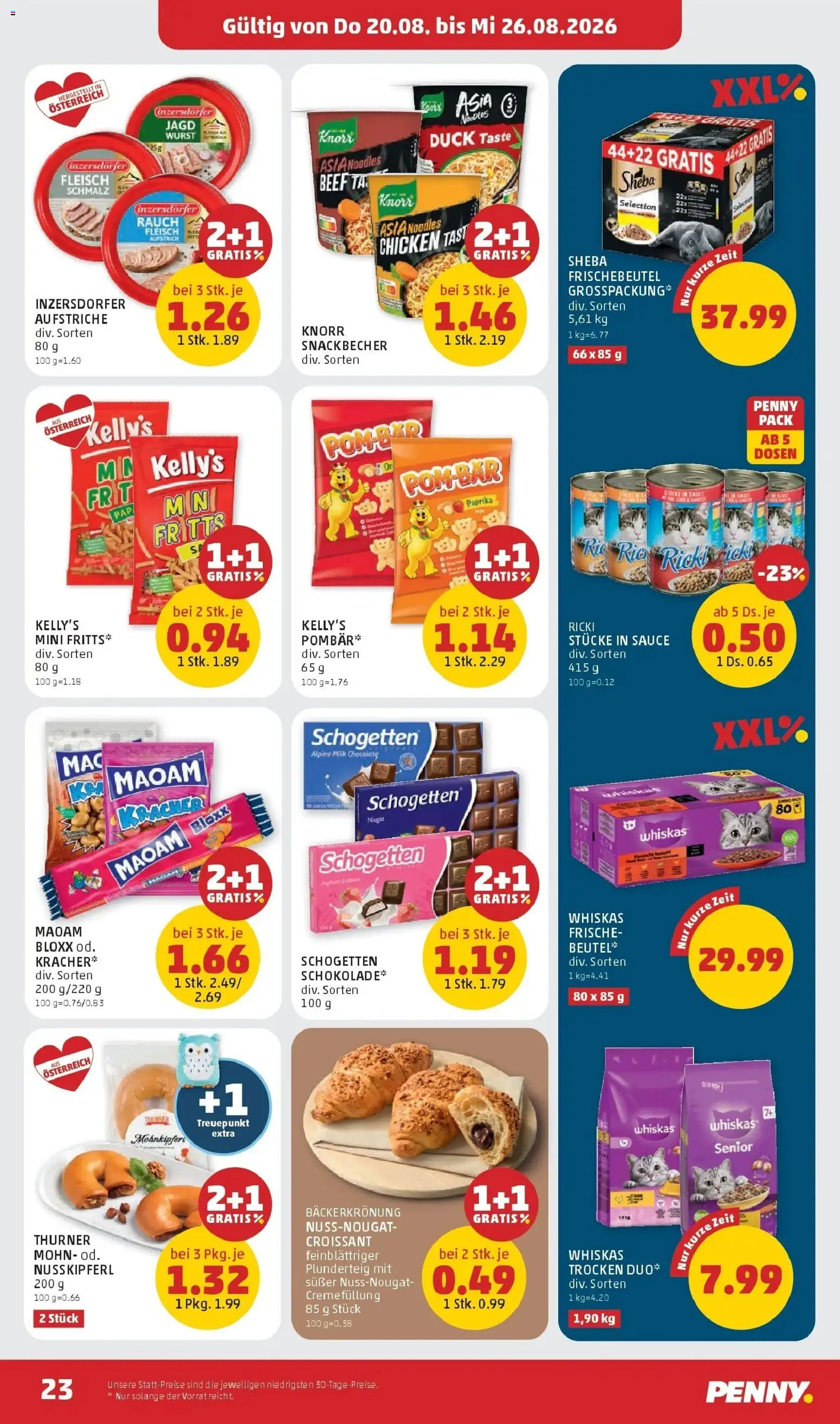 Penny Markt Die ganze Woche sparen ab (20.08.2026) - Angebote, Prospekt | Seite: 23 | Produkte: Wurst, Schmalz, Joghurt