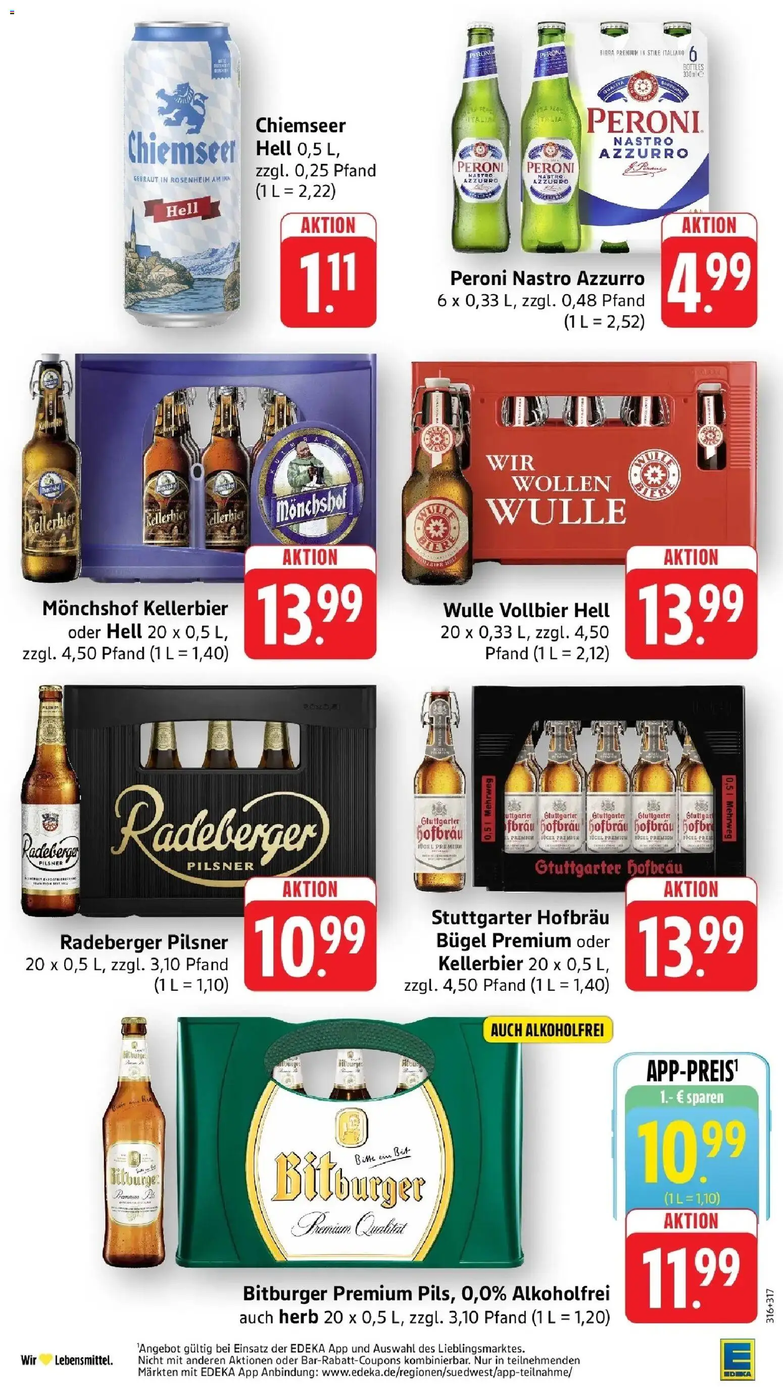 Edeka Prospekt Reutlingen (ab 12.10.2026) » Angebote Online | Seite: 37 | Produkte: Bitburger, Monchshof, Radeberger pilsner