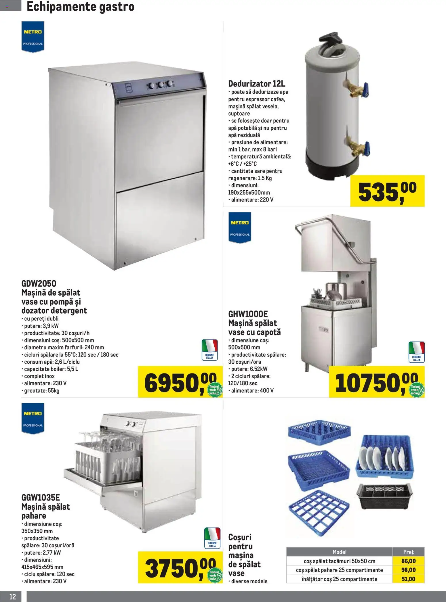 Noul catalog Metro – valabil de la 01.07.2026 | Pagină: 12 | Produse: Espressor, Boiler, Mașină De Spălat, Detergent