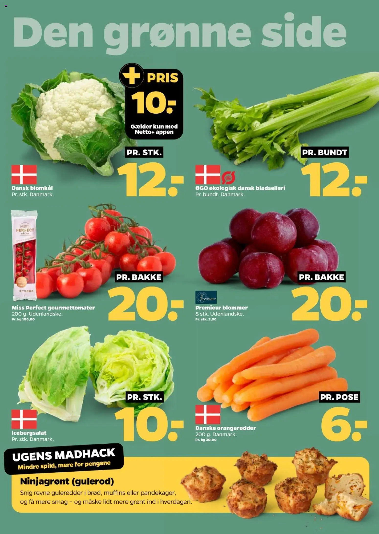 Netto tilbudsavis – gyldig fra 22/08/2026 | Side: 8 | Produkter: Bladselleri, Gulerod, Blomkål, Muffins
