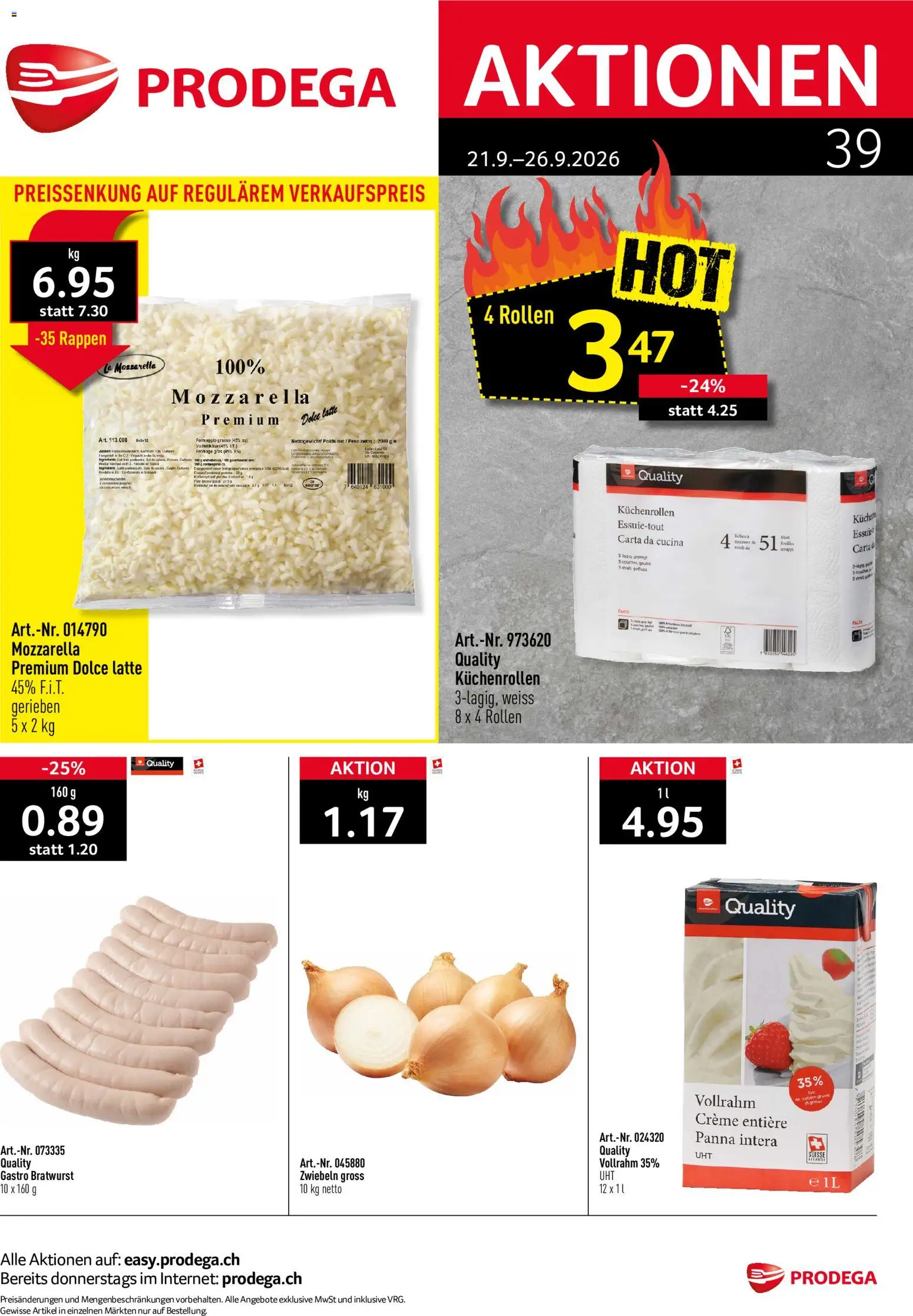 Prodega Montag, 21. September Aktionspreise