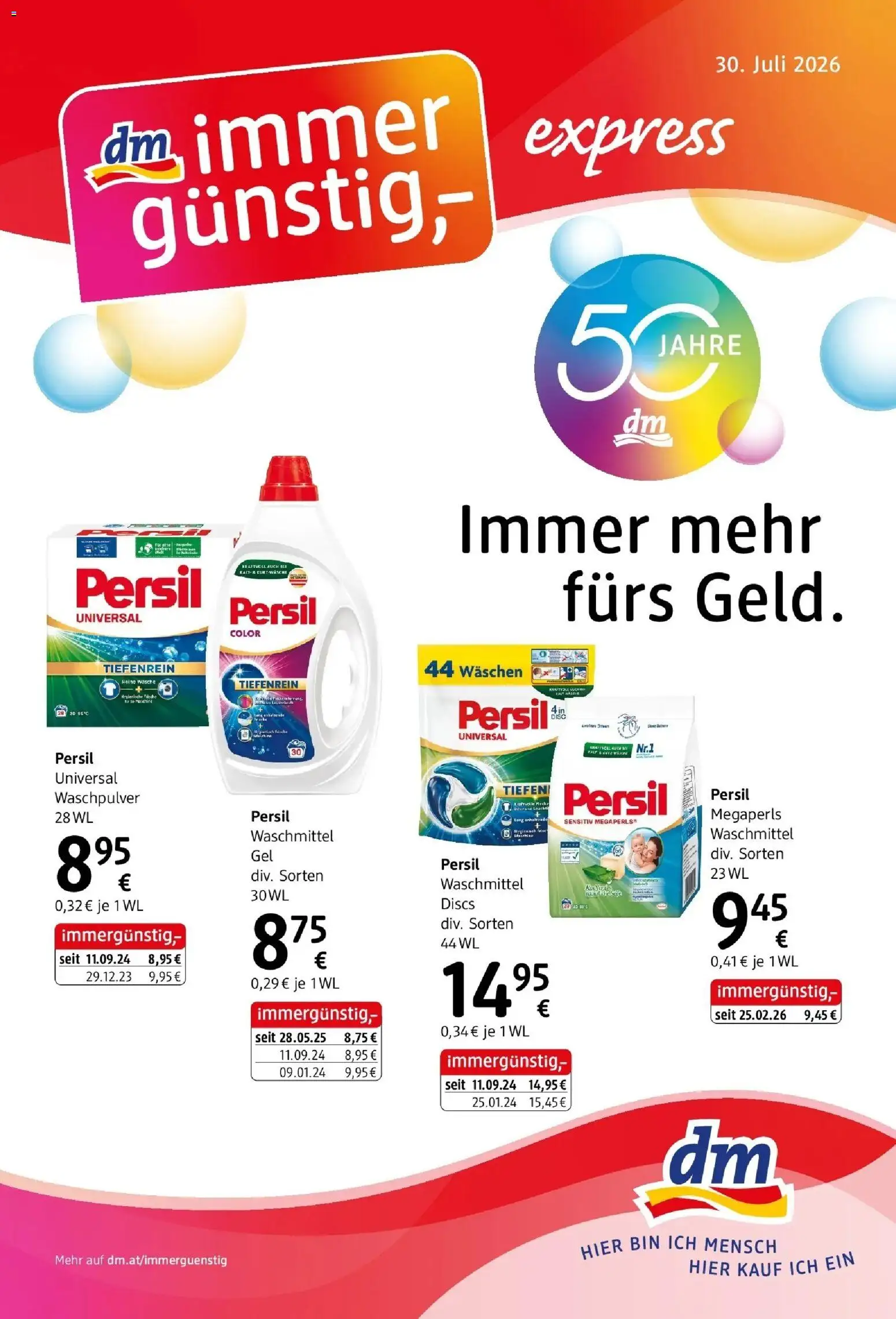 dm drogerie markt Journal Express August von 30.07.2026 - Aktuelle Angebote | Seite: 1 | Produkte: Waschpulver, Waschmittel