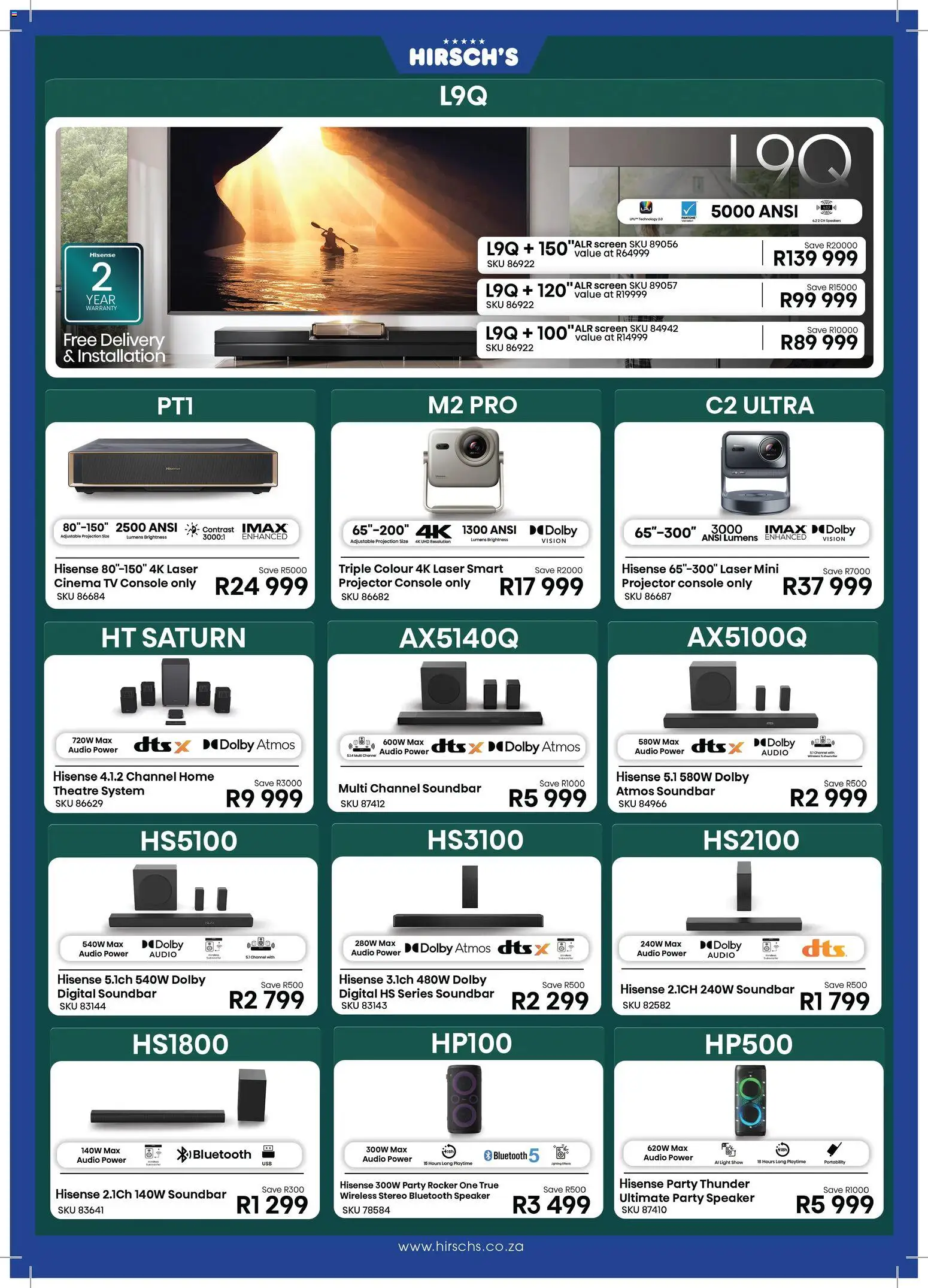 New Hirsch's catalogue – valid from 21/08/2026 | Page: 12 | Products: Audio, Speaker, Light, Soundbar