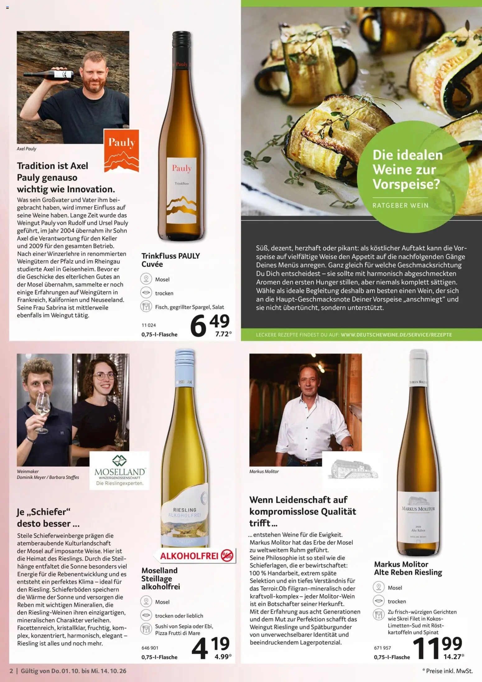 Selgros Weine aus Deutschland – gültig ab 01.10.2026 | Seite: 2 | Produkte: Kartoffeln, Pizza, Wein, Salat