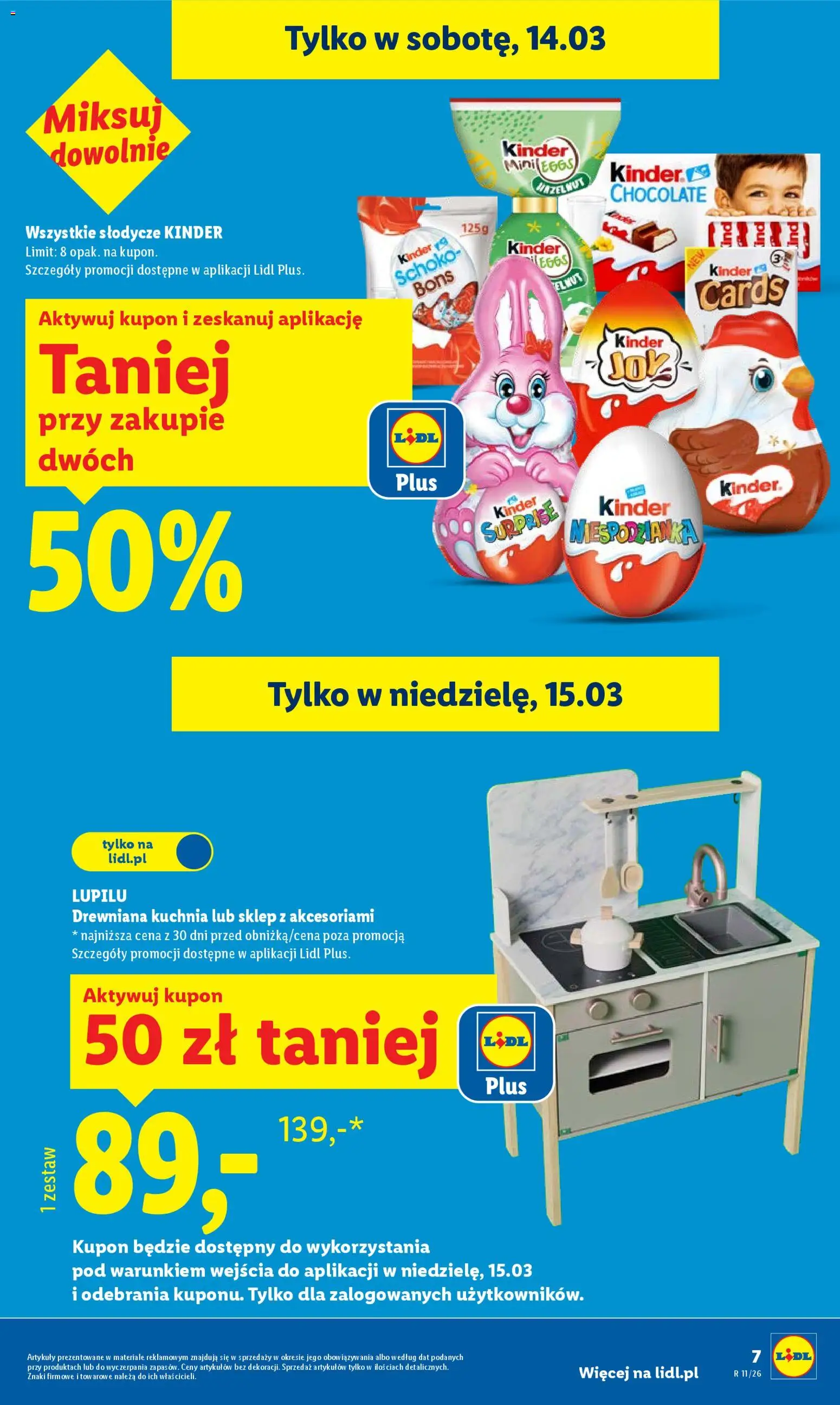 Lidl Polsko leták od 12.03.2026 | Strana: 7 | Produkty: Schoko Bons, Kinder