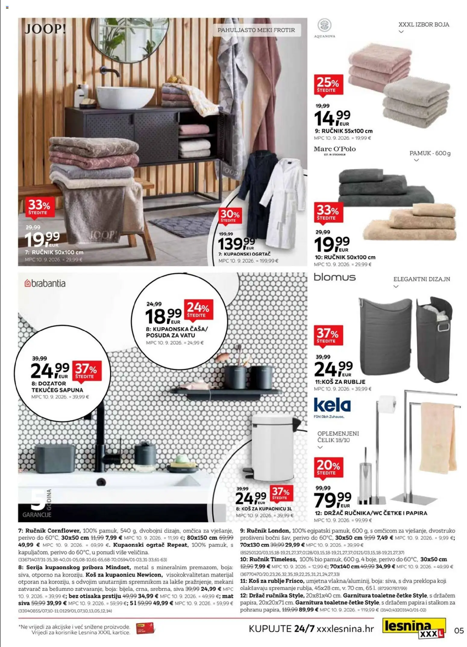 Lesnina katalog | vrijedi od 29.09.2026 | Stranica: 4 | Proizvodi: Ručnik