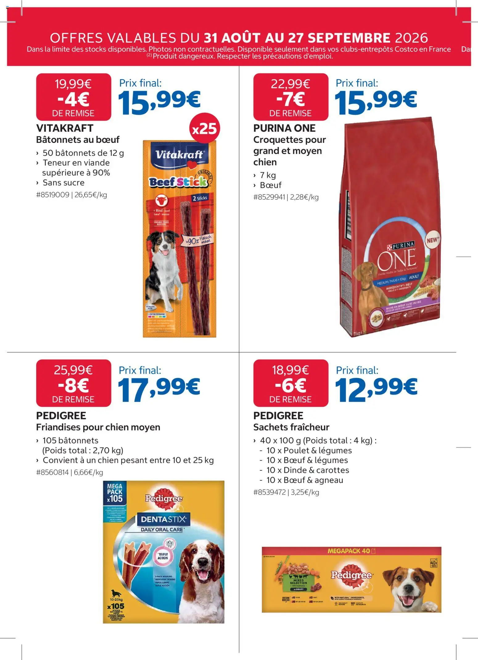 {H1} | Page: 18 | Produits: Croquettes, Sucre, Poulet, Dentastix