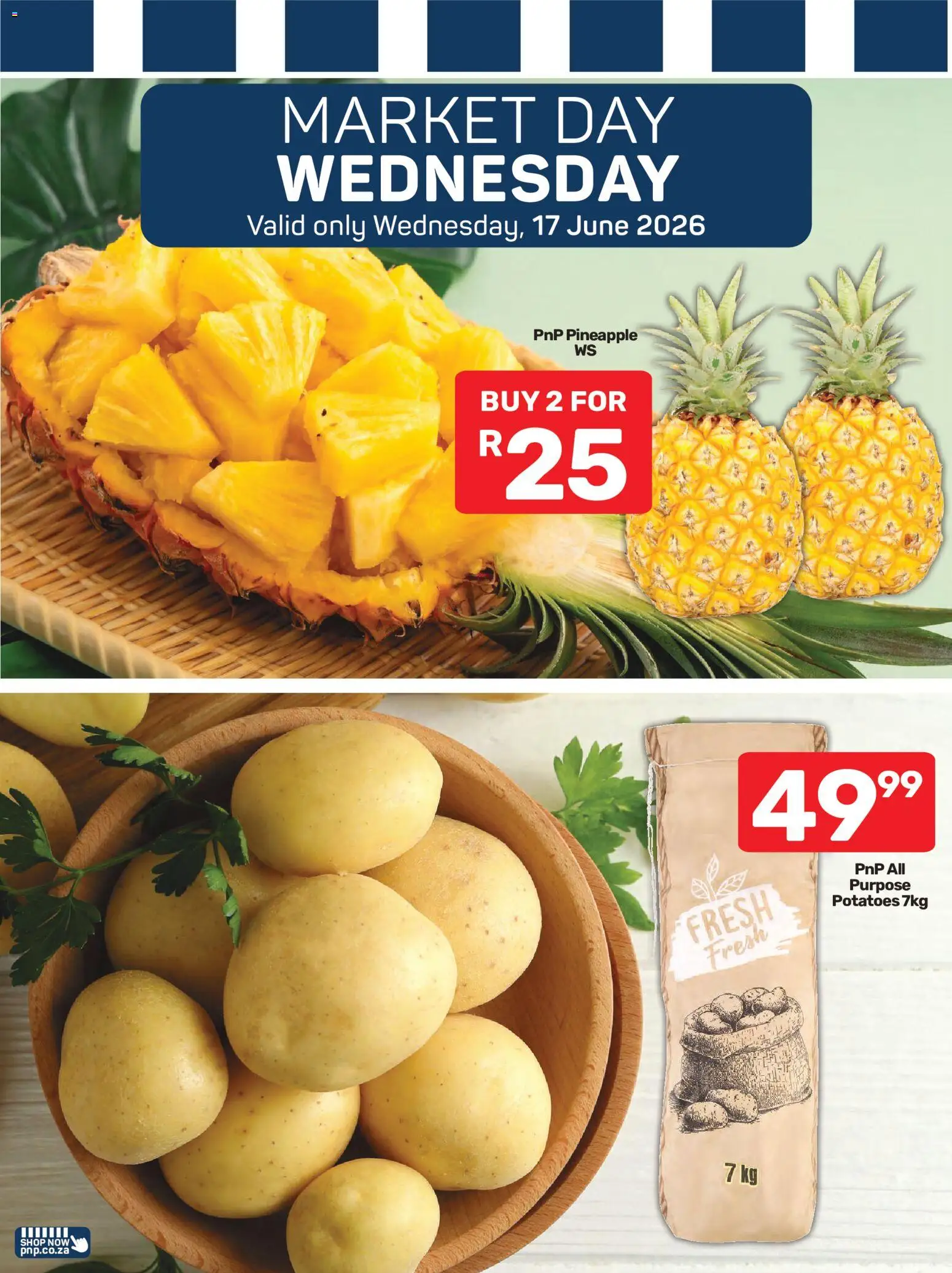 New Pick n Pay catalogue – valid from 15.06.2026 | Page: 7 | Products: Pineapple, Potatoes