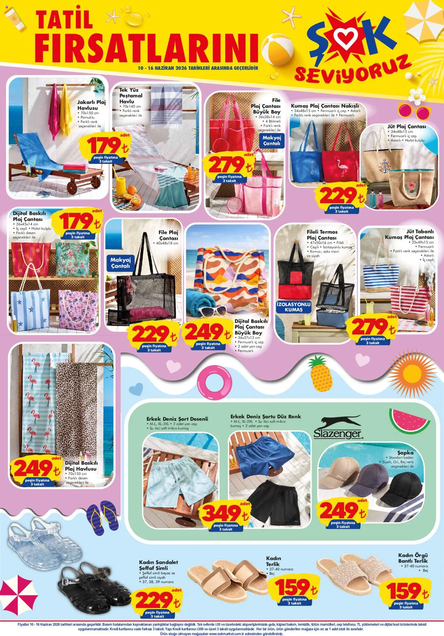Şok Market Katalog - 10.06.2026 tarihinden itibaren geçerlidir | Sayfa: 4 | Ürünler: Şort, Su, Terlik, Şapka