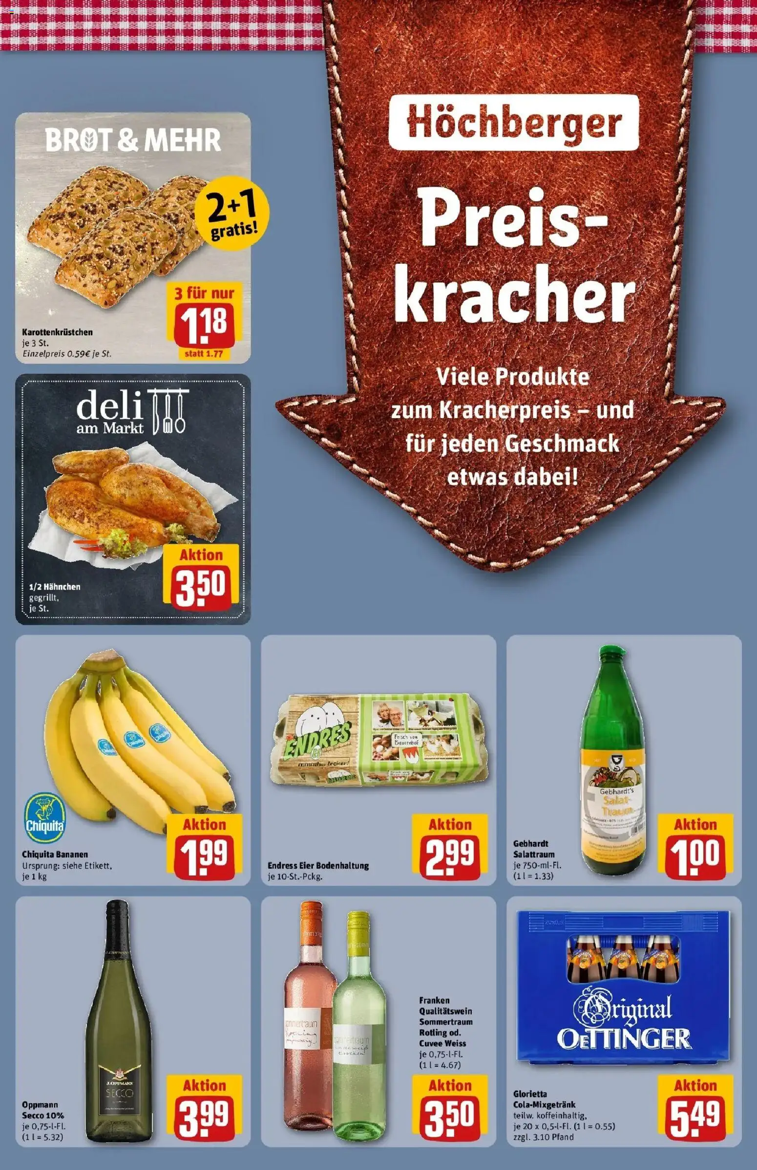 REWE Prospekt ab 14.09.2026 zum Blättern » Angebote | Seite: 39 | Produkte: Hahnchen, Bananen, Brot, Salat