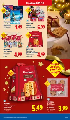 Anteprima del volantino FAVORINA Pandoro con gocce di cioccolato, 750 g confezione valido a partire dal 29/10/2026 | Pagina: 25